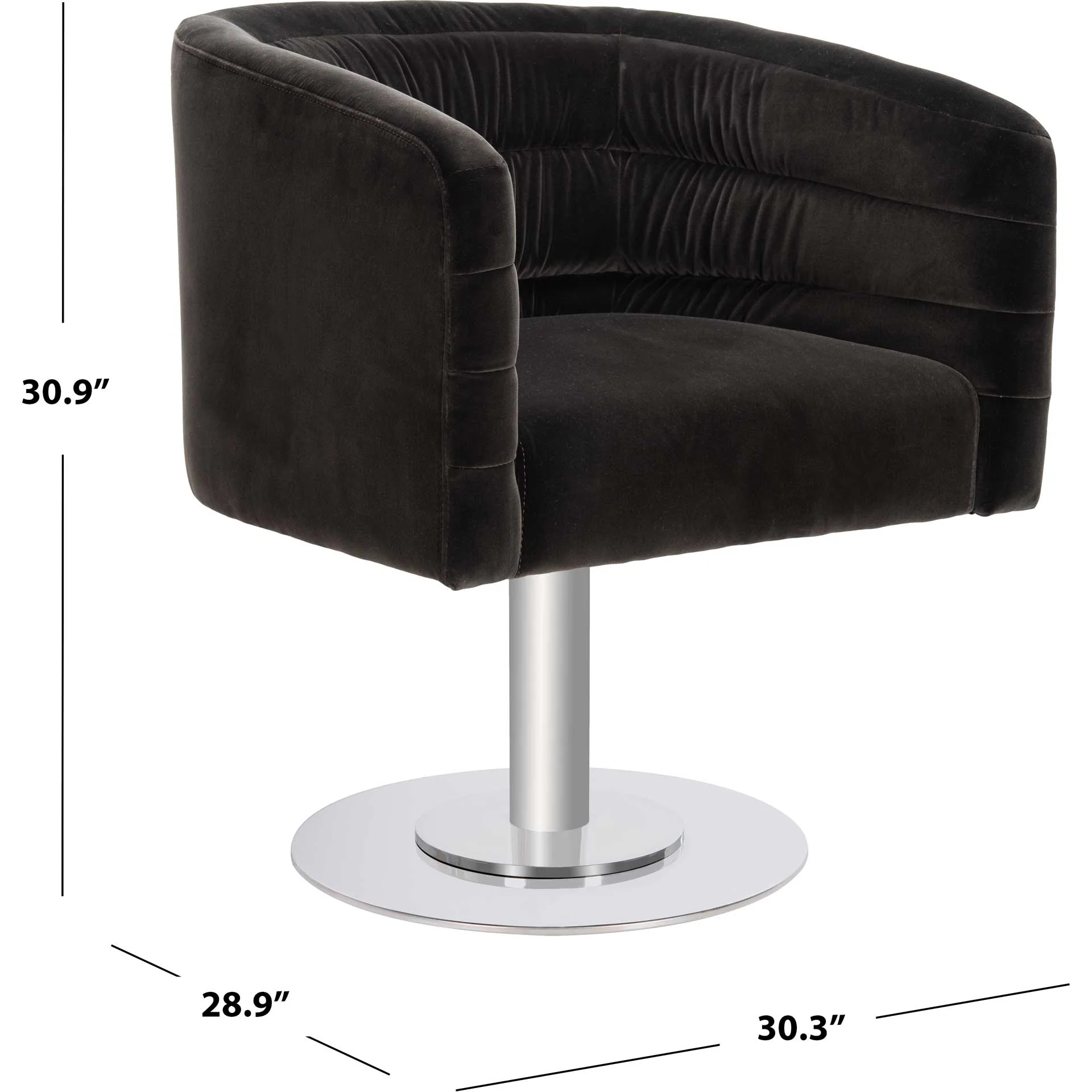 Mavra Velvet Swivel Tub Chair Giotto Shale - Image 9
