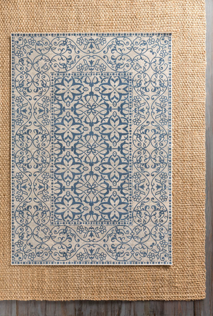 Mavrick Beige/Teal/Light Gray Area Rug - Image 3