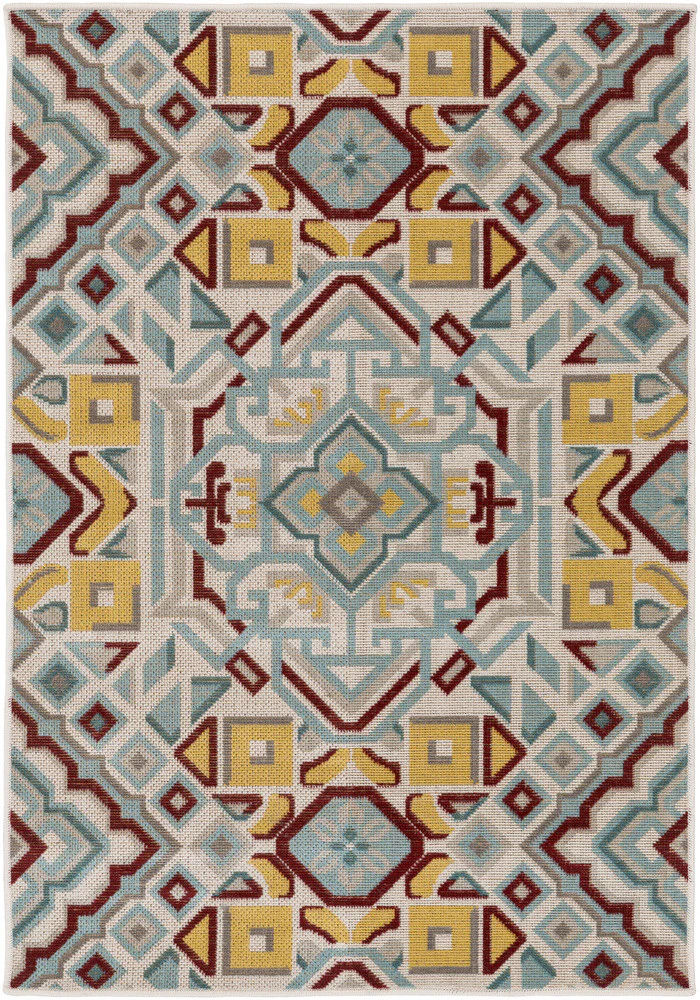 Mavrick Gold/Burgundy/Teal Area Rug - Image 2