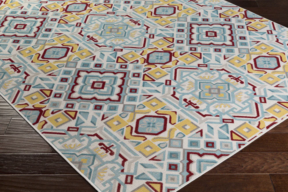 Mavrick Gold/Burgundy/Teal Area Rug - Image 3