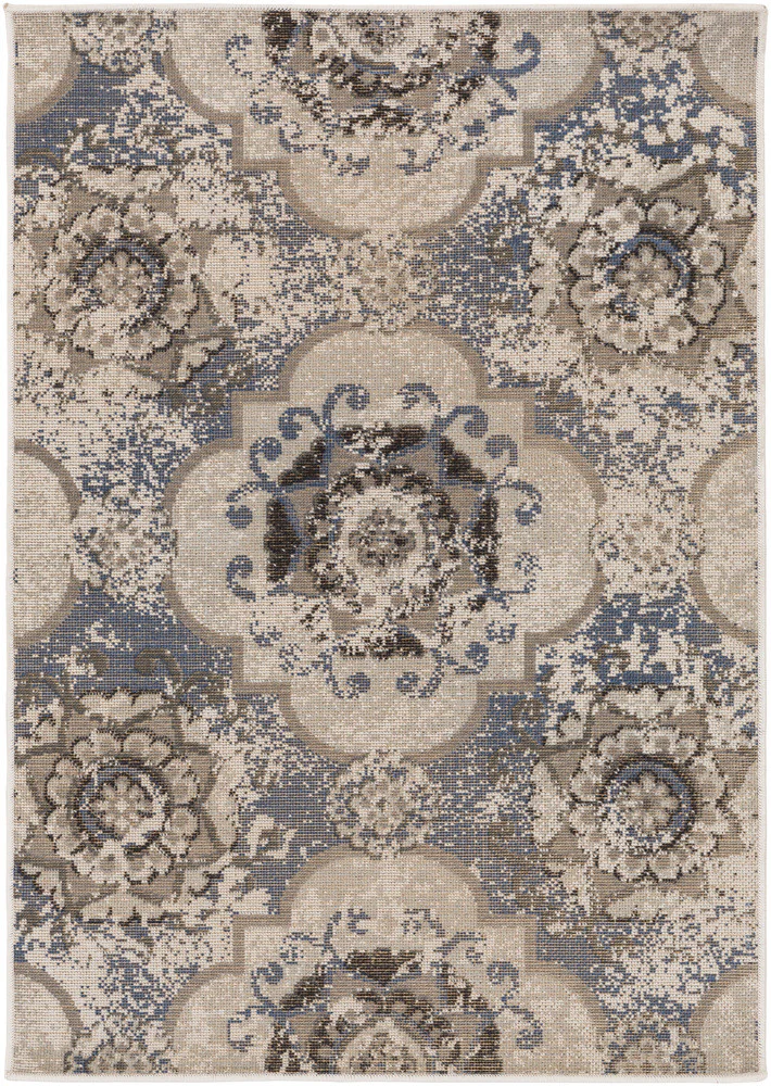 Mavrick Gray/Teal/Beige Area Rug - Image 2