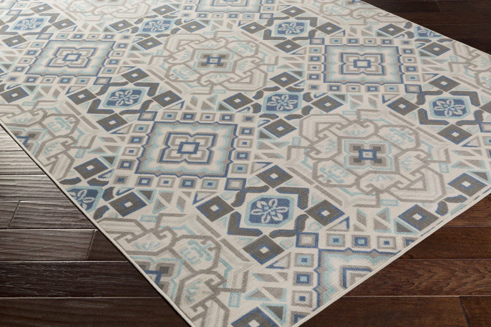 Mavrick Teal/Beige/Gray Area Rug - Image 2