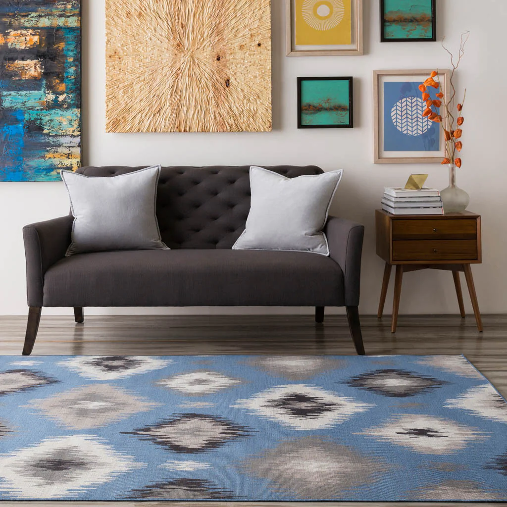 Mavrick Teal/Gray Area Rug - Image 4