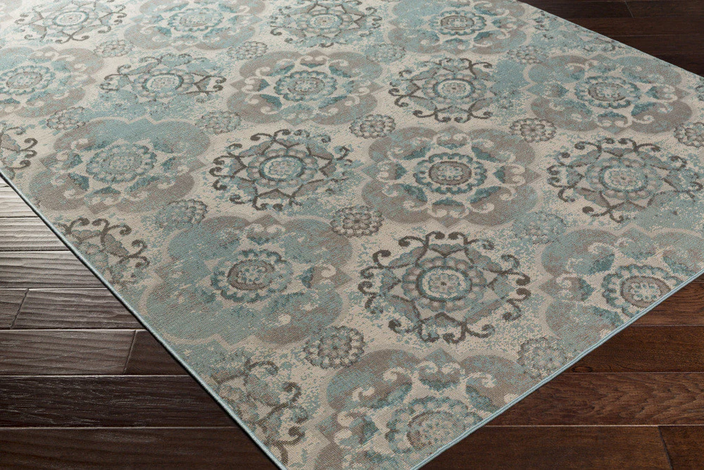 Mavrick Teal/Gray/Black Area Rug - Image 2
