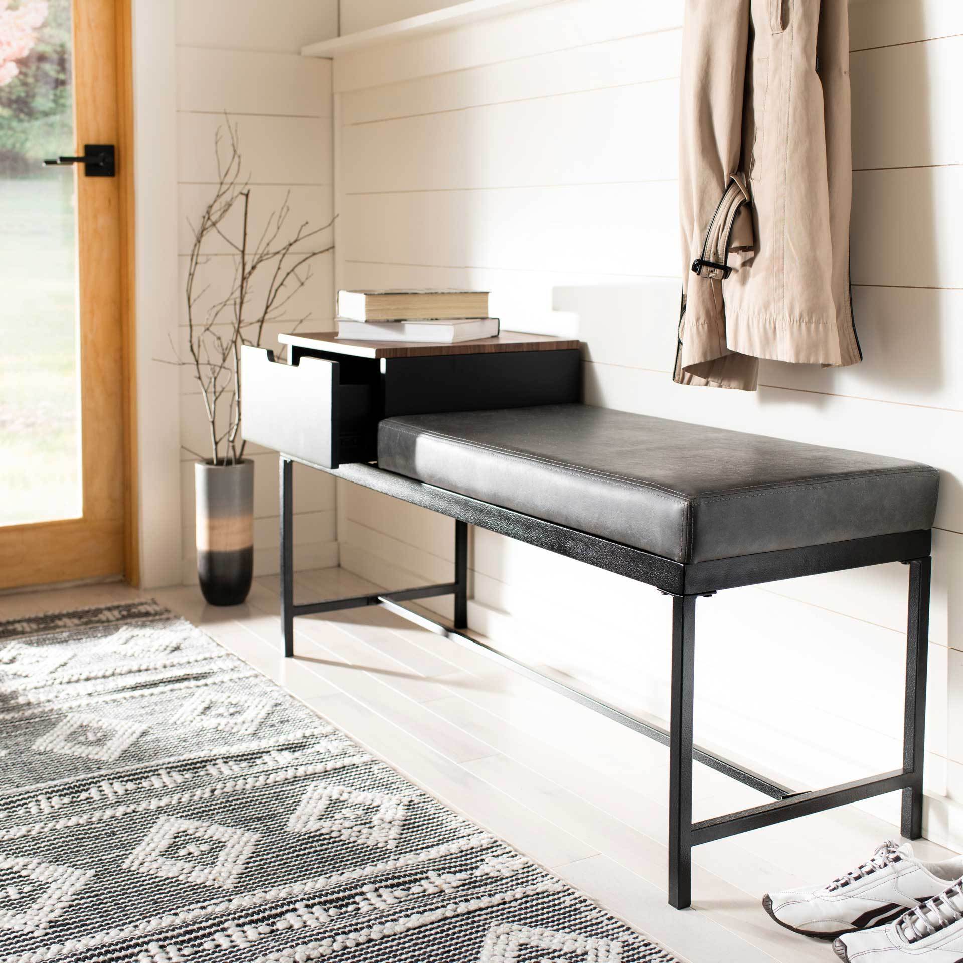 Maxton Bench With Storage Brown/Gray - Image 6