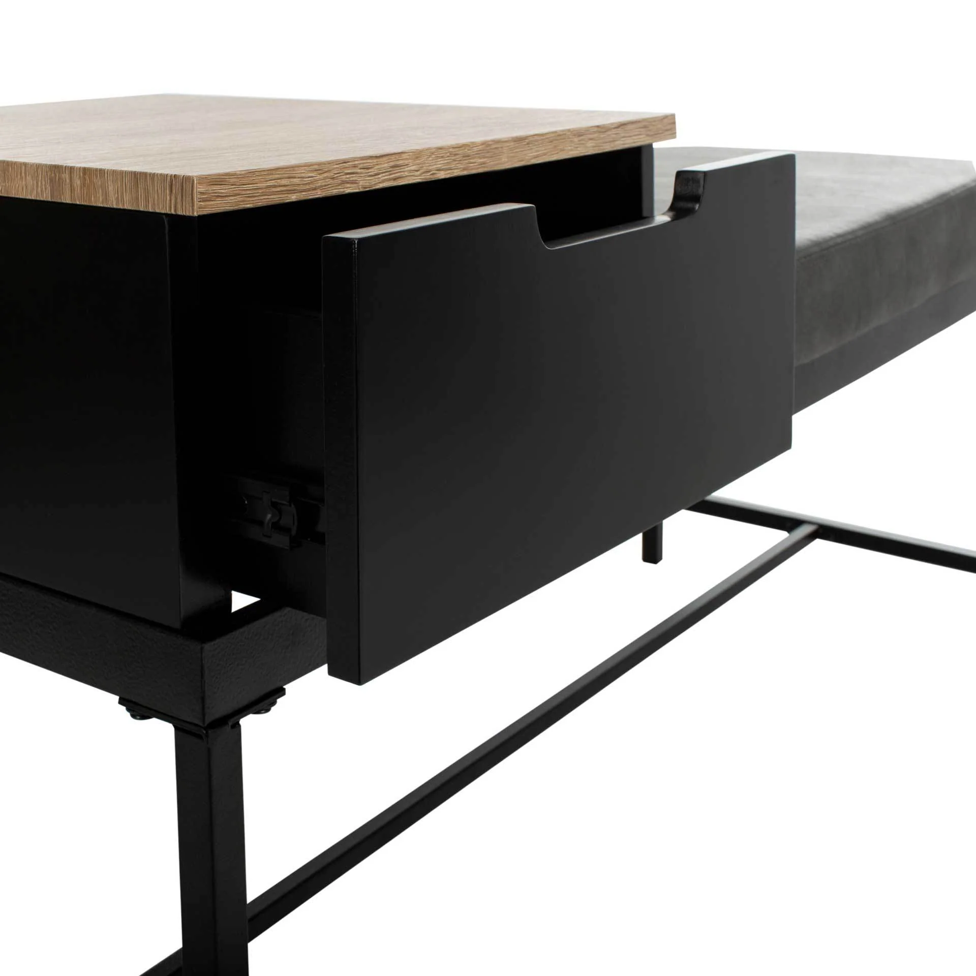 Maxton Bench with Storage Light Oak/Gray - Image 5