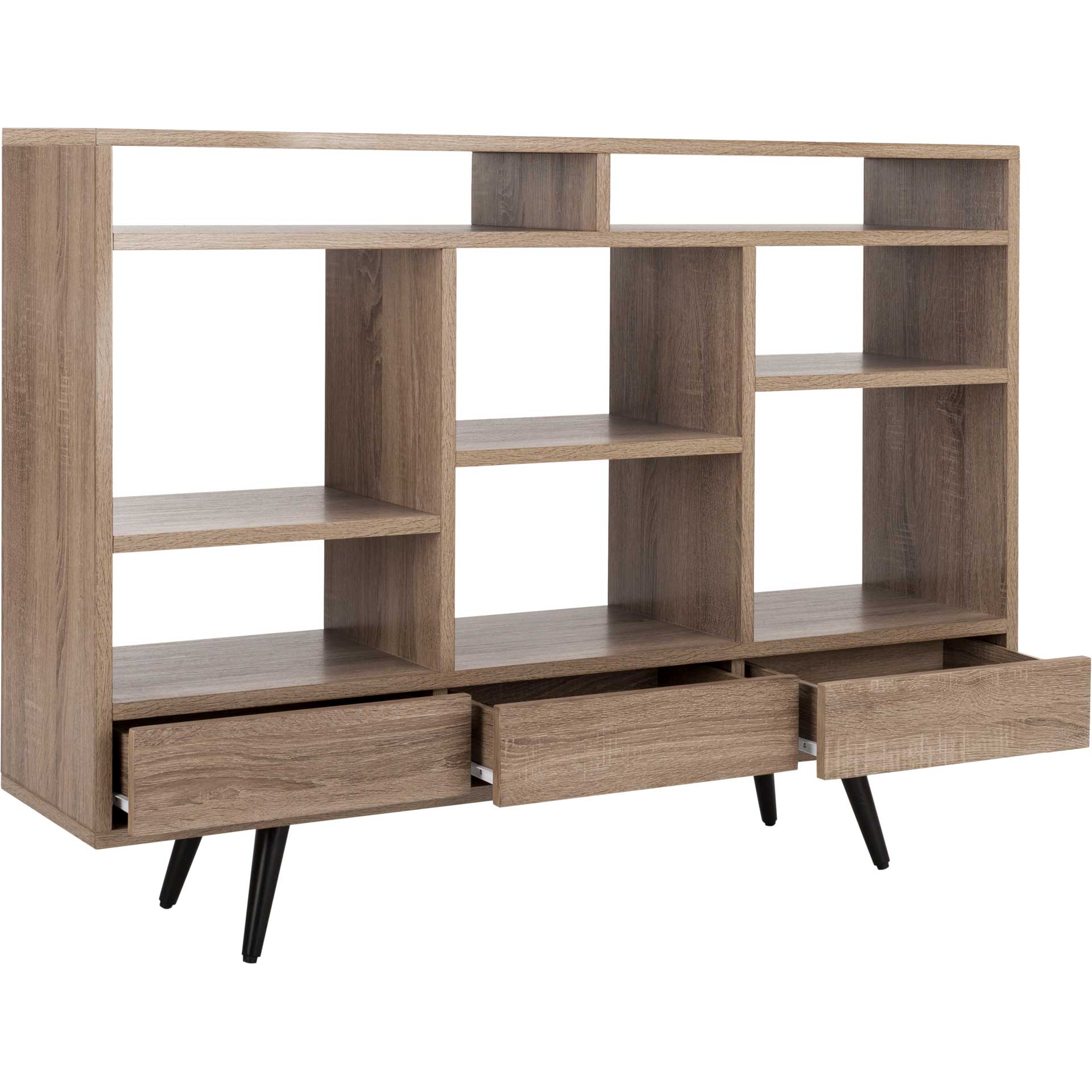 Maxxis Retro Mid Century Wood Etagere Oak/Black - Image 2