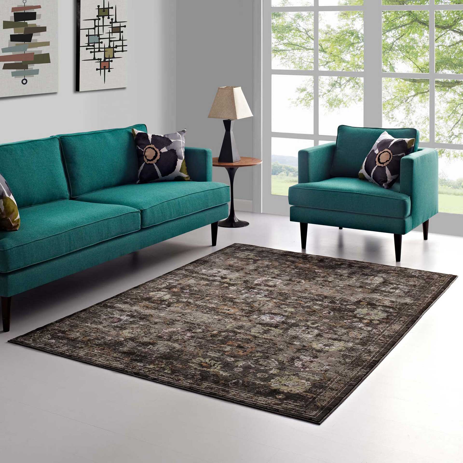 Maynard Area Rug Black/Yellow/Orange - Image 7
