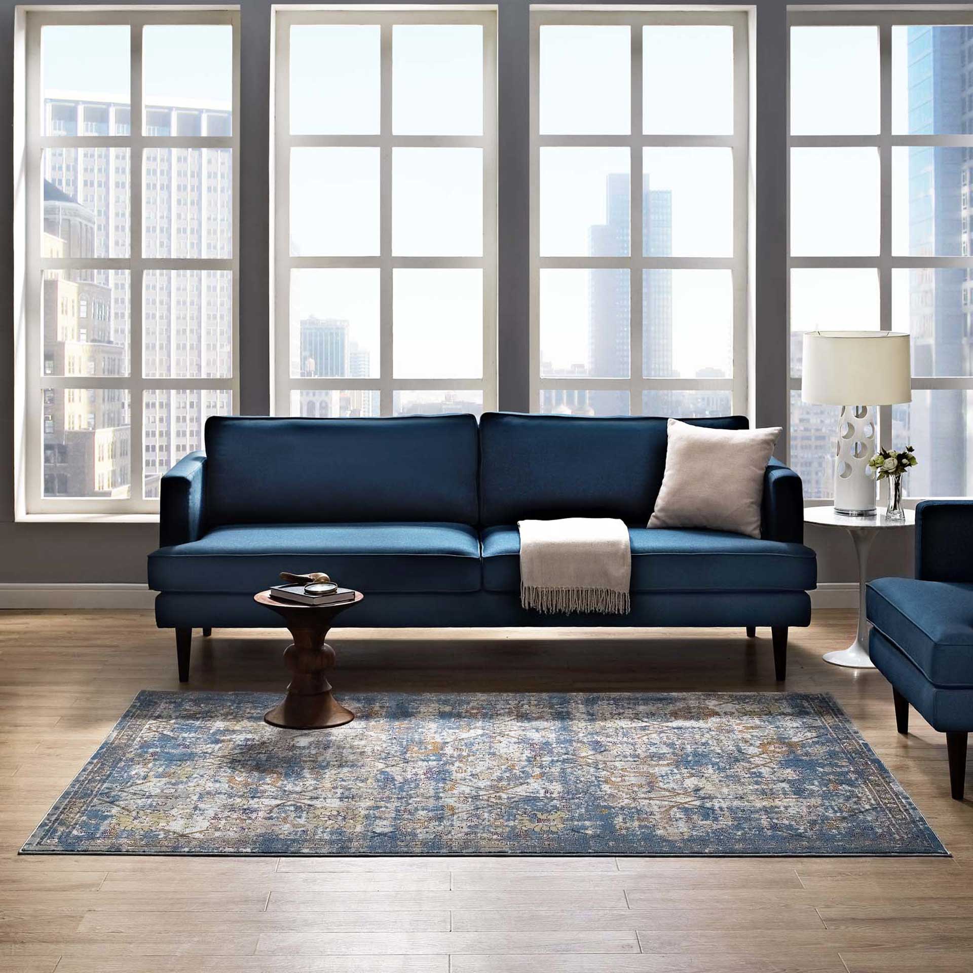 Maynard Area Rug Blue/Gray/Yellow/Orange - Image 6