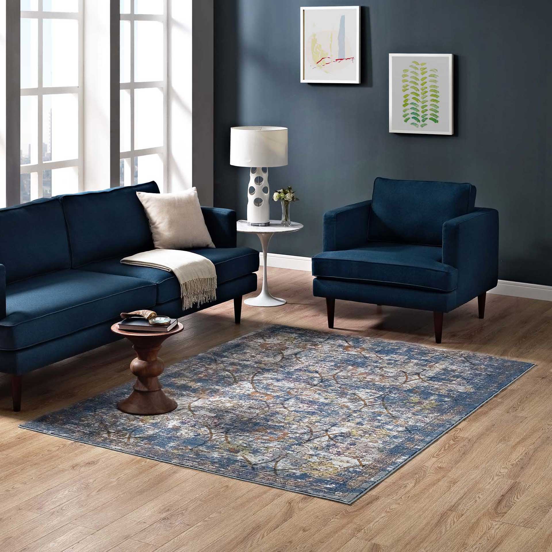 Maynard Area Rug Blue/Gray/Yellow/Orange - Image 7