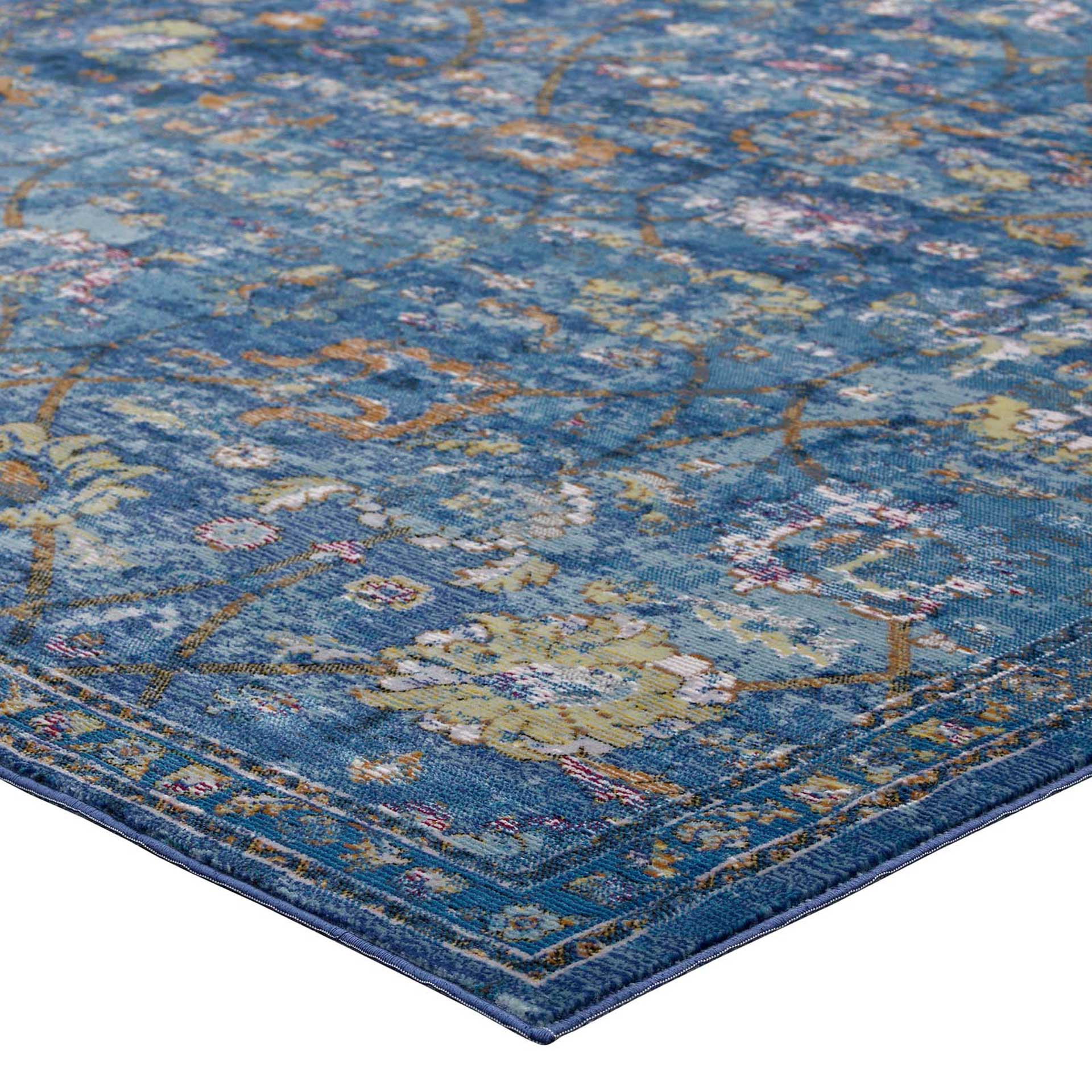 Maynard Area Rug Dark Blue/Yellow/Orange - Image 3