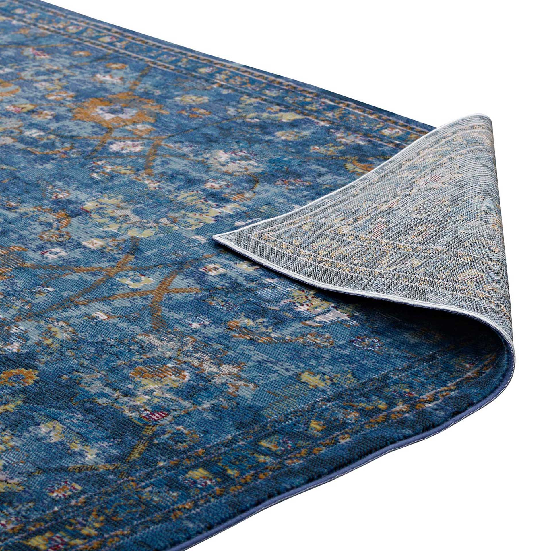 Maynard Area Rug Dark Blue/Yellow/Orange - Image 4
