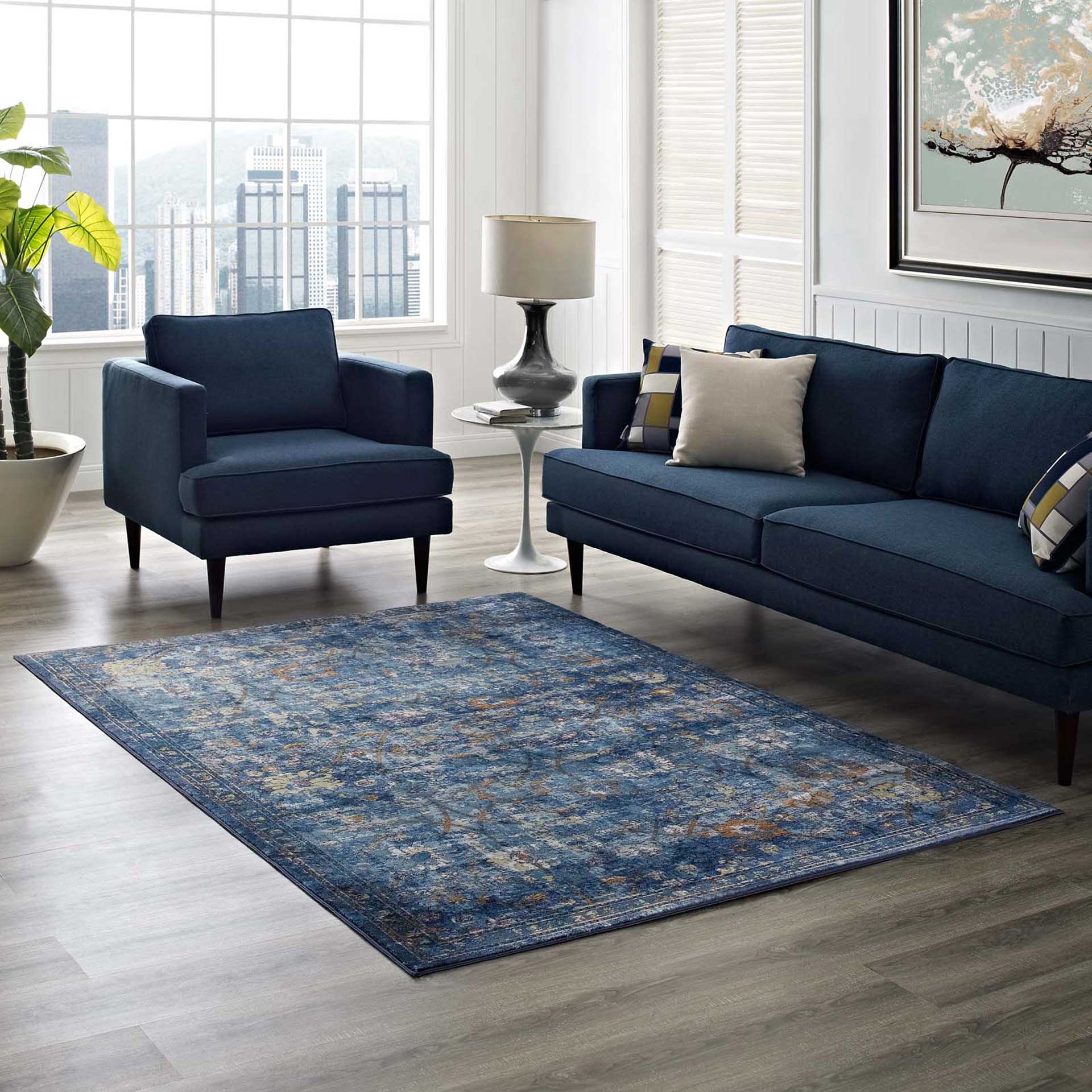 Maynard Area Rug Dark Blue/Yellow/Orange - Image 7