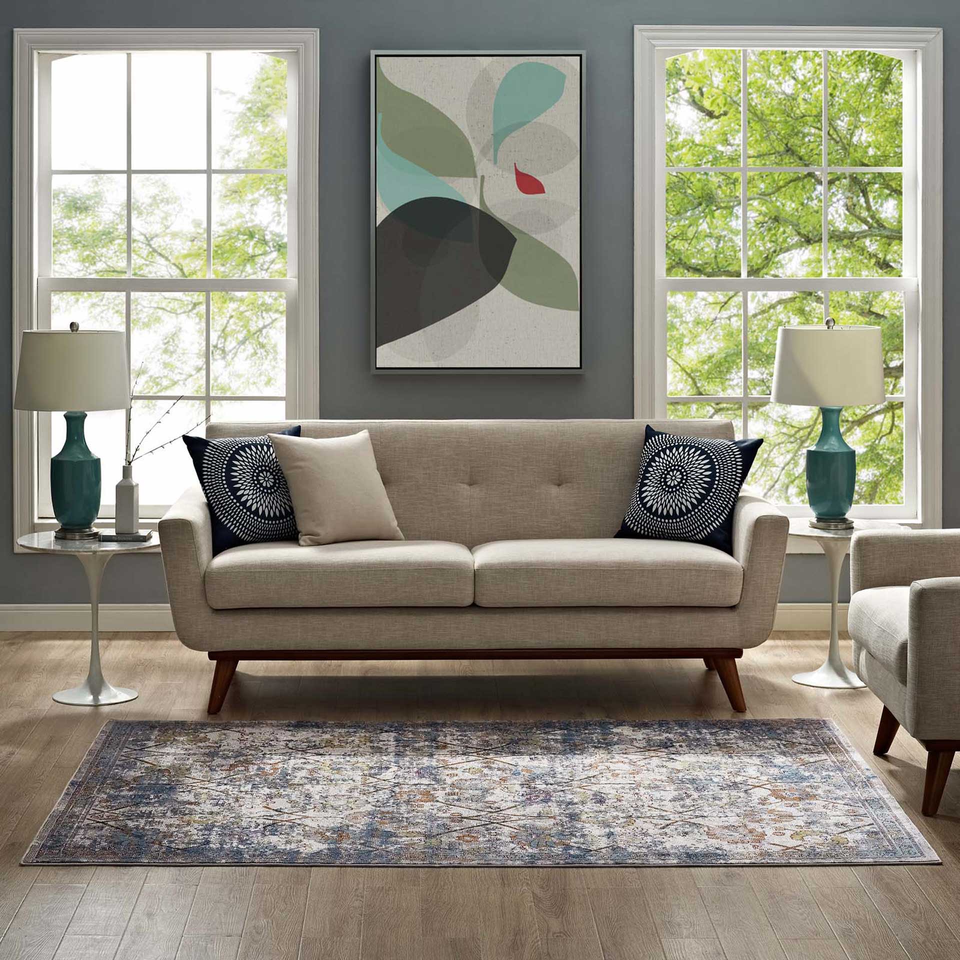 Maynard Area Rug Light Blue/Yellow/Orange - Image 6