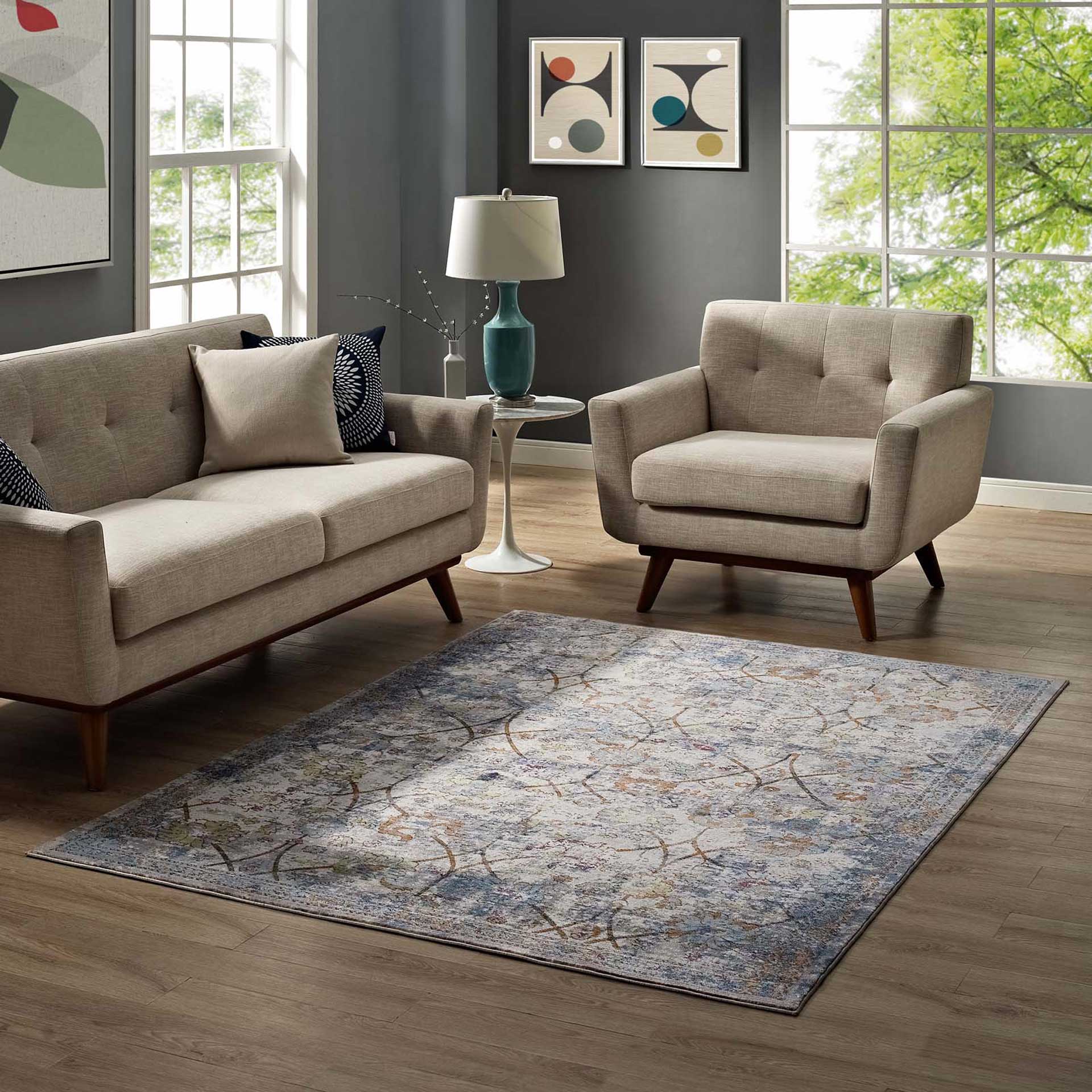 Maynard Area Rug Light Blue/Yellow/Orange - Image 7
