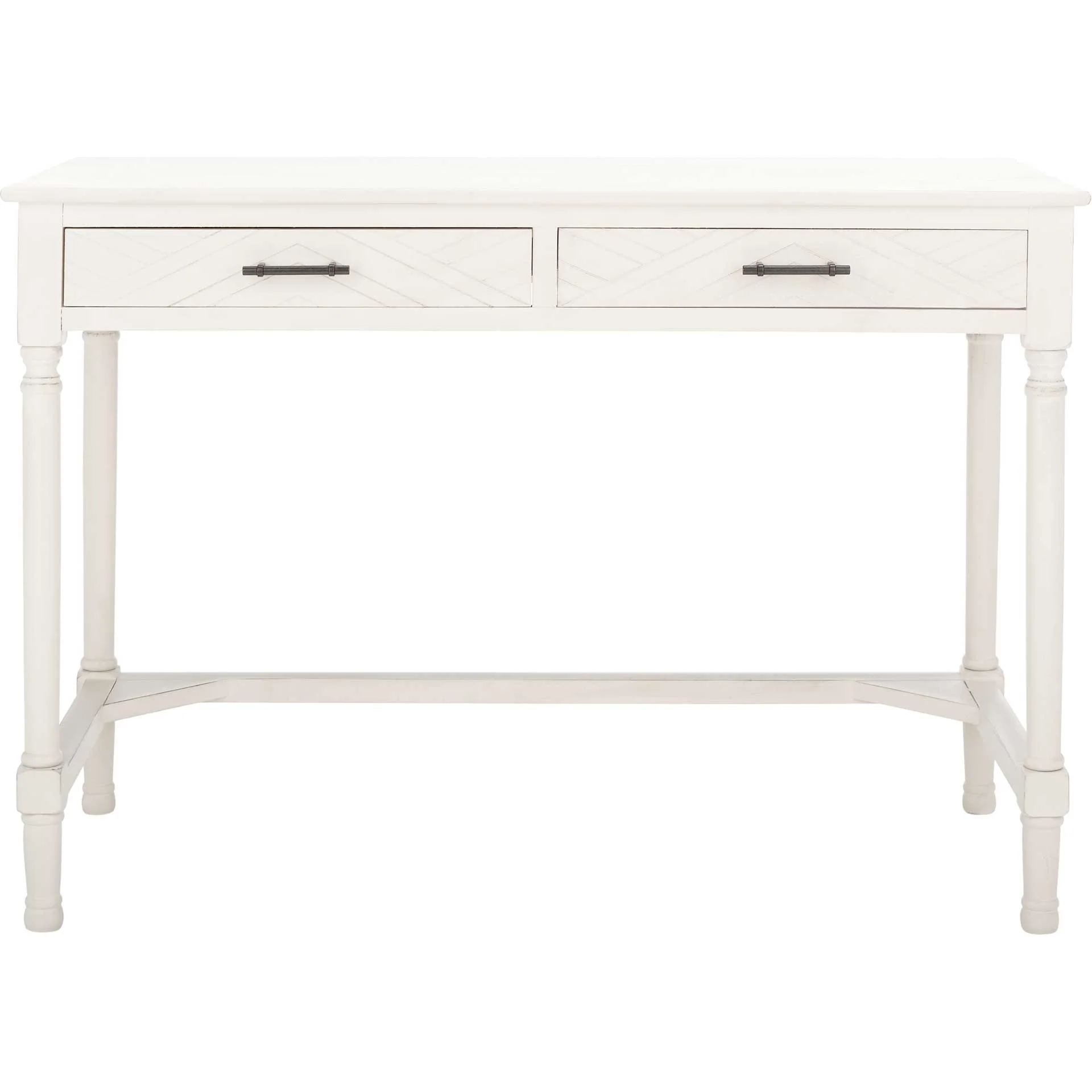 Mckenna 2 Drawer Desk Distressed White - Image 2