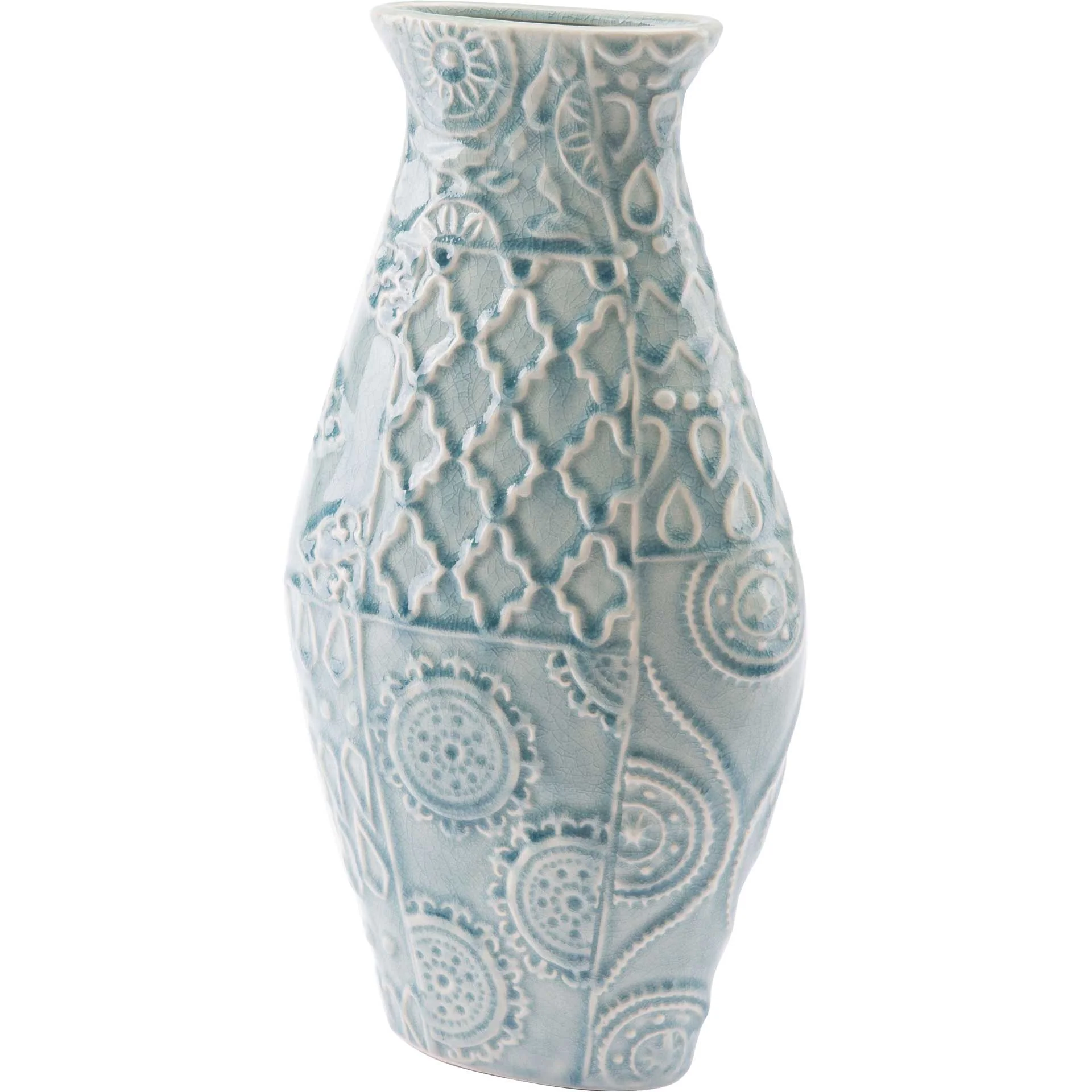 Medallion Vase Blue - Image 3