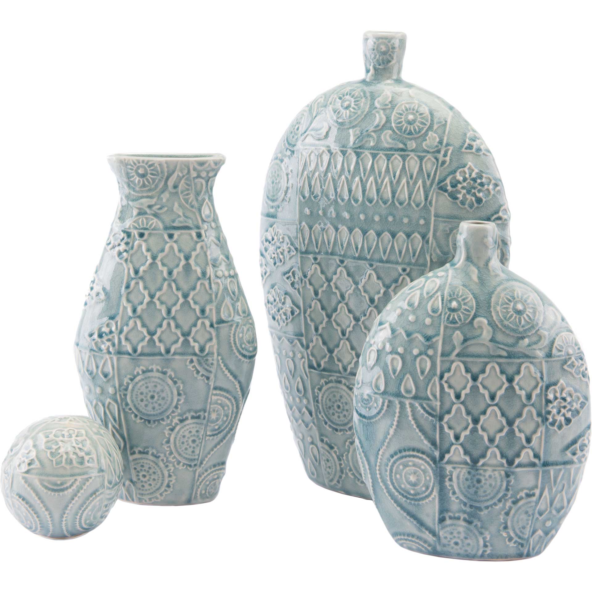 Medallion Vase Blue - Image 8