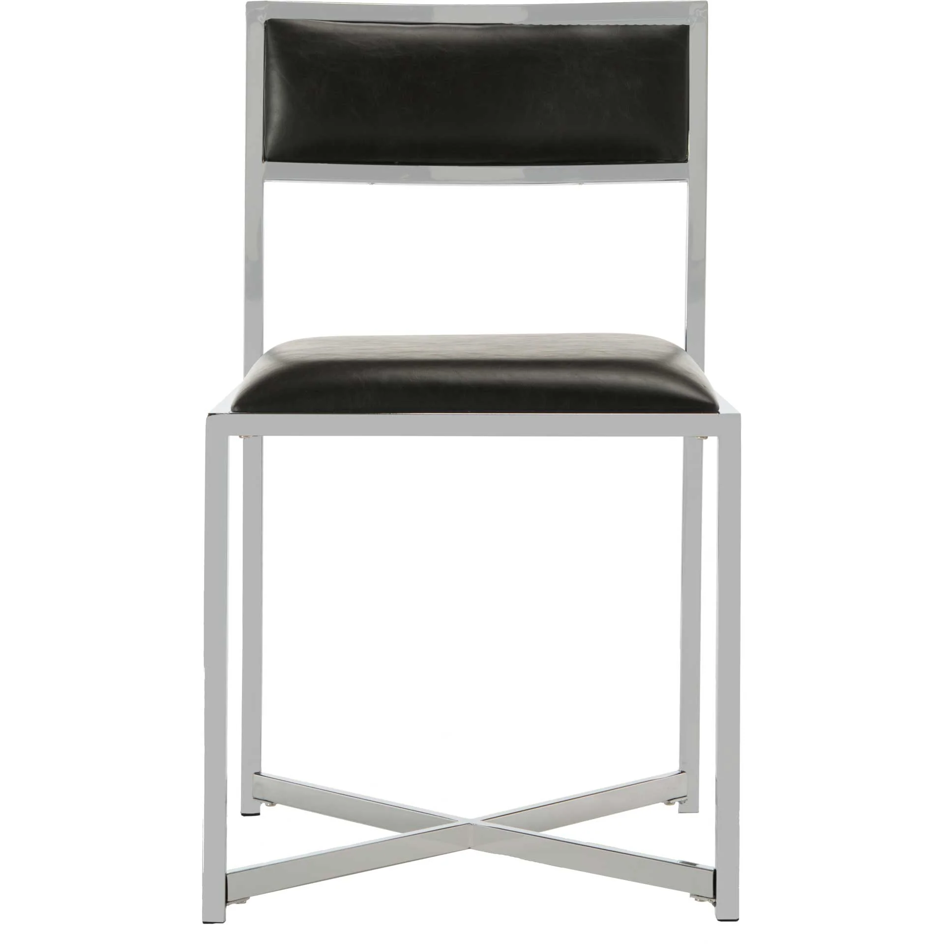 Meera Chrome Side Chair Black/Chrome (Set of 2) - Image 3