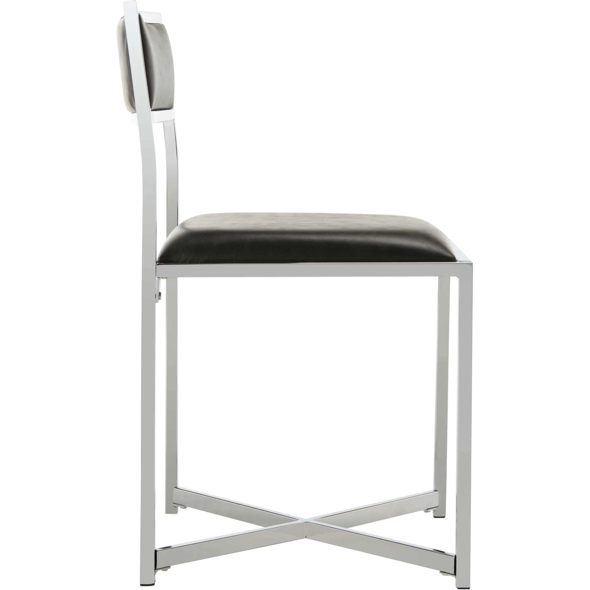 Meera Chrome Side Chair Black/Chrome (Set of 2) - Image 4