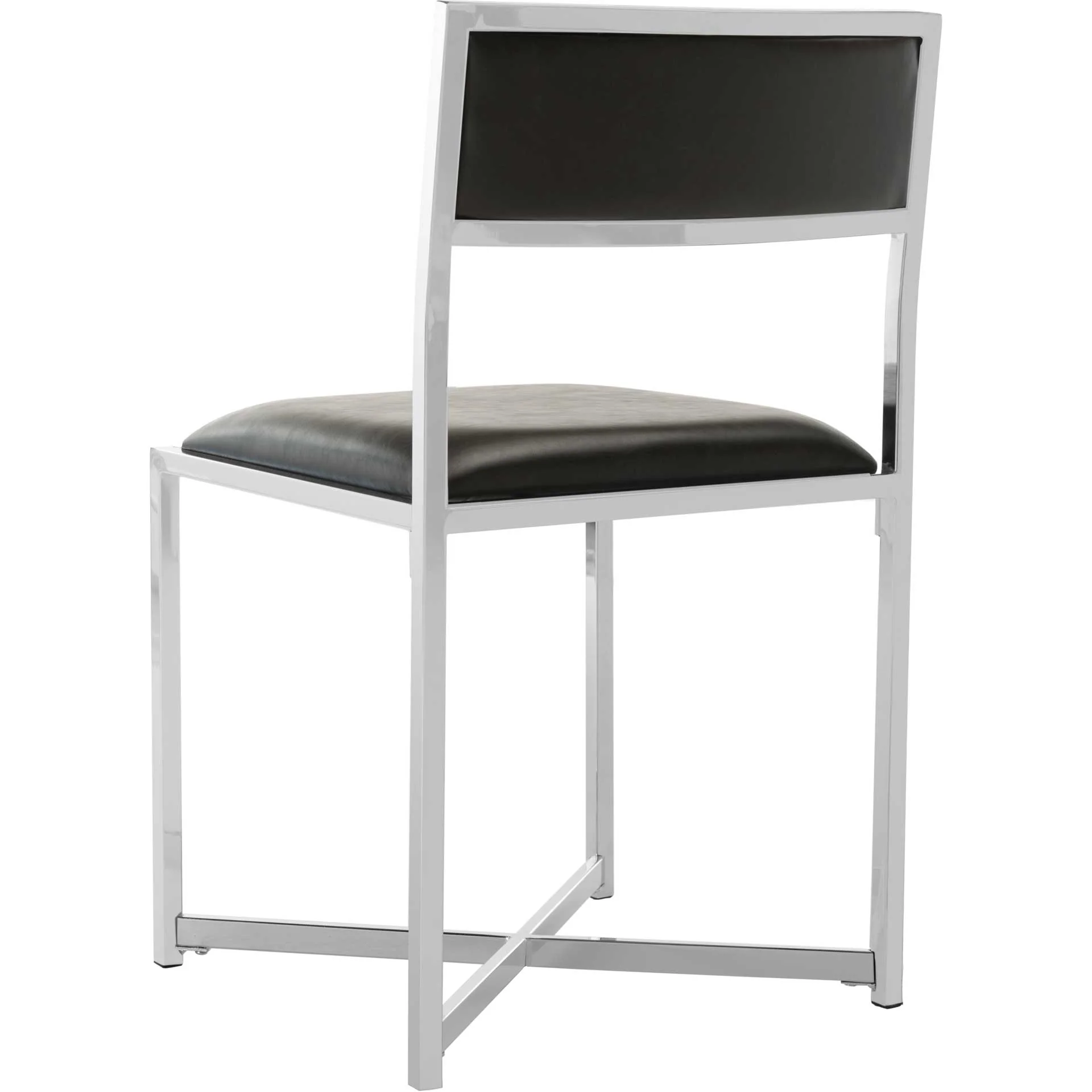 Meera Chrome Side Chair Black/Chrome (Set of 2) - Image 6