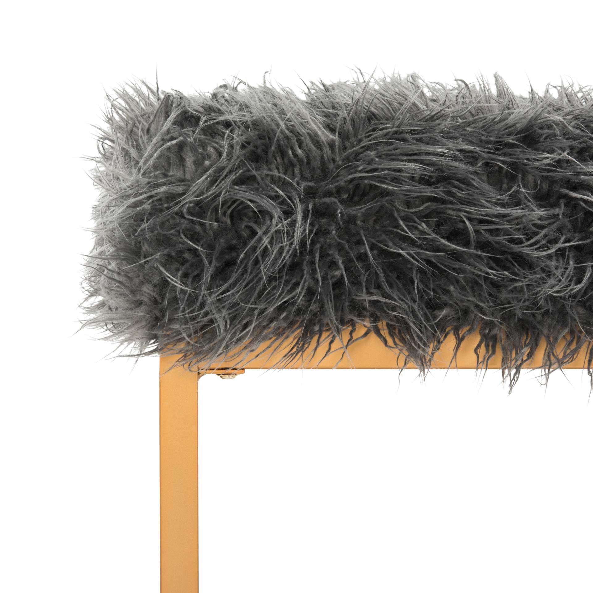 Meher Faux Sheepskin Bench Gray - Image 5