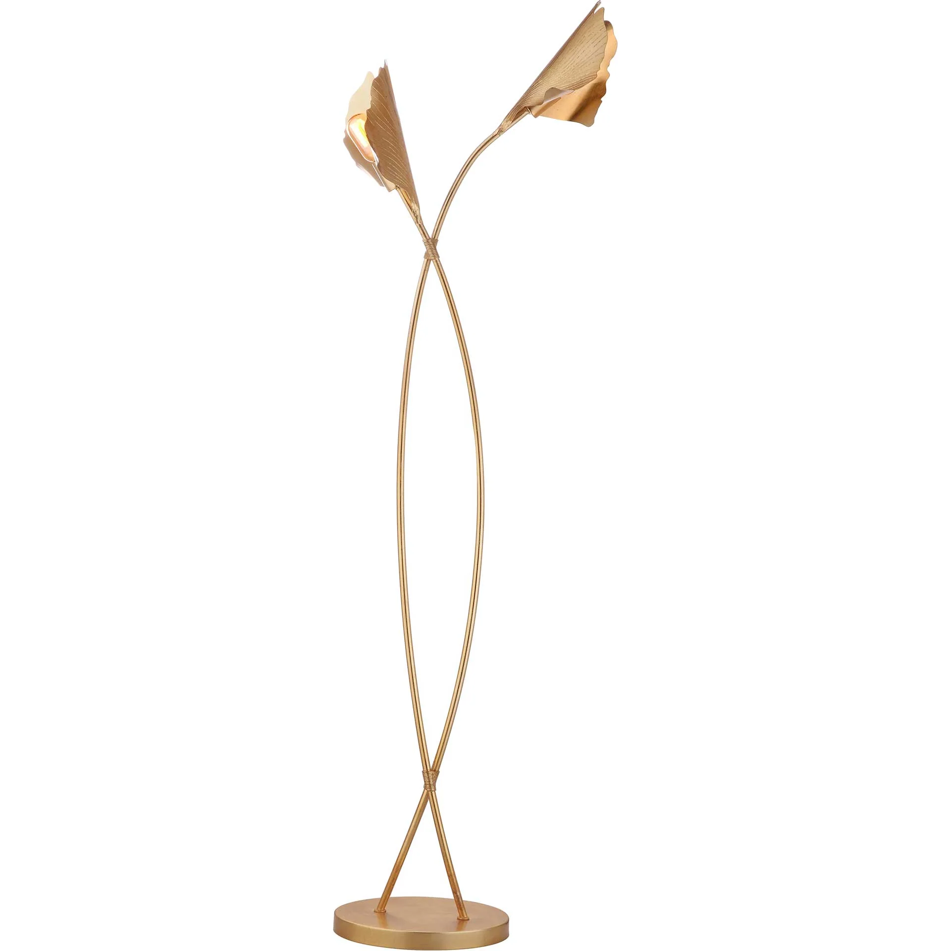 Mekhi Ginkgo Leaf Floor Lamp Gold Leaf - Image 2