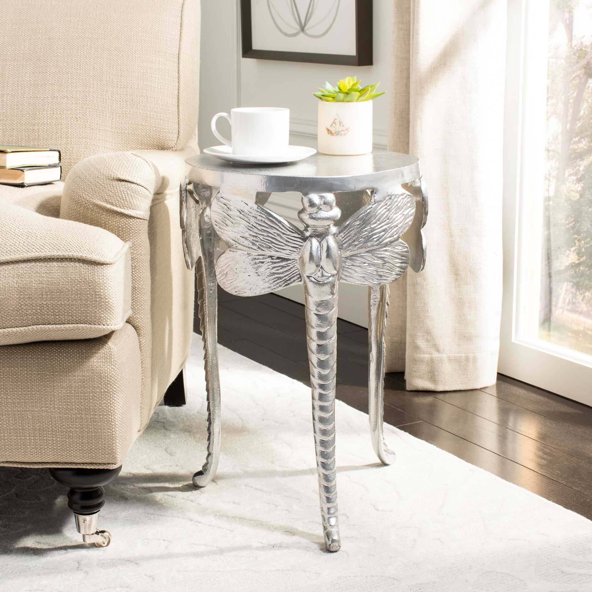 Melissa Dragonfly Legs Accent Table Silver - Image 4