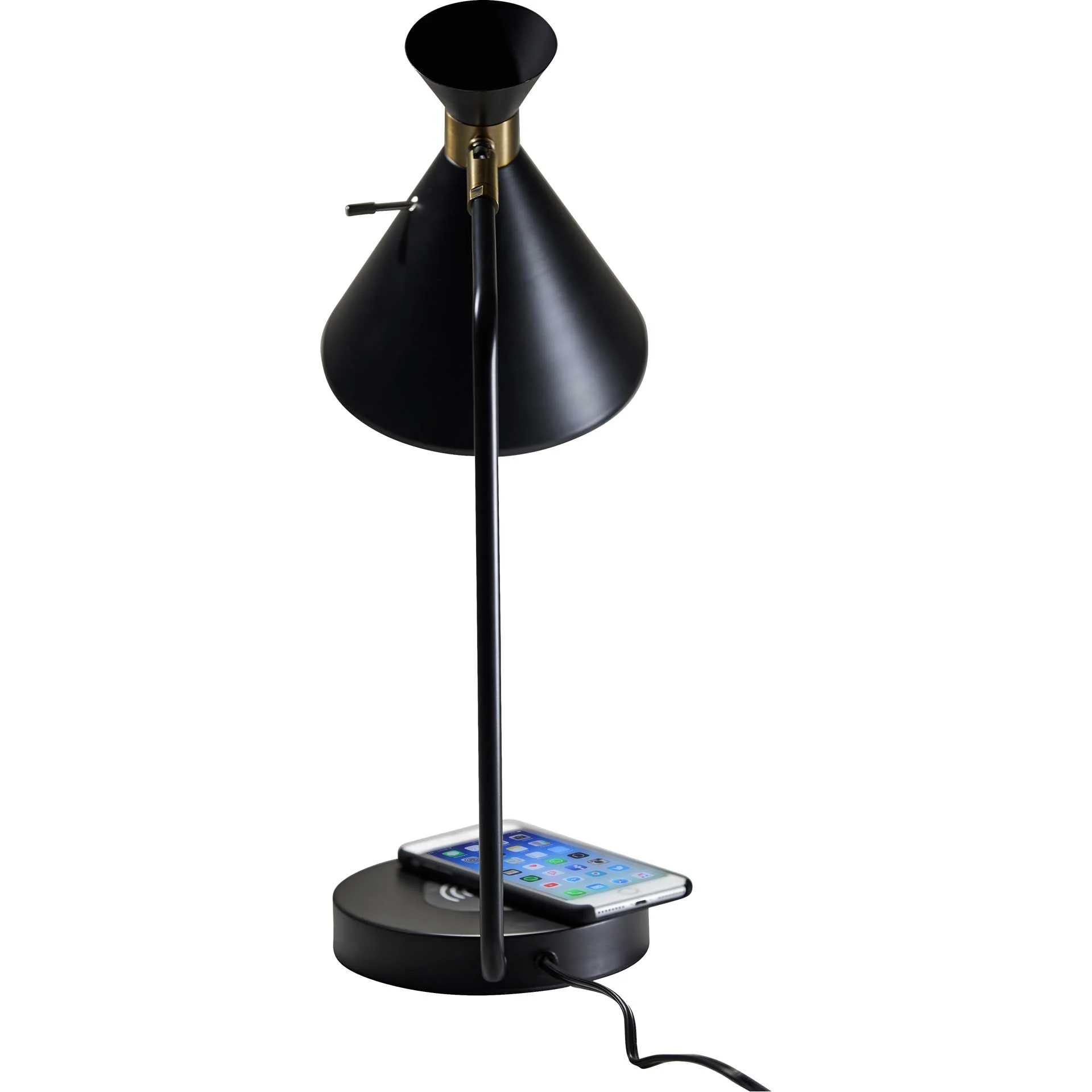 Menton Wireless Charge Desk Lamp Black/Brass - Image 3