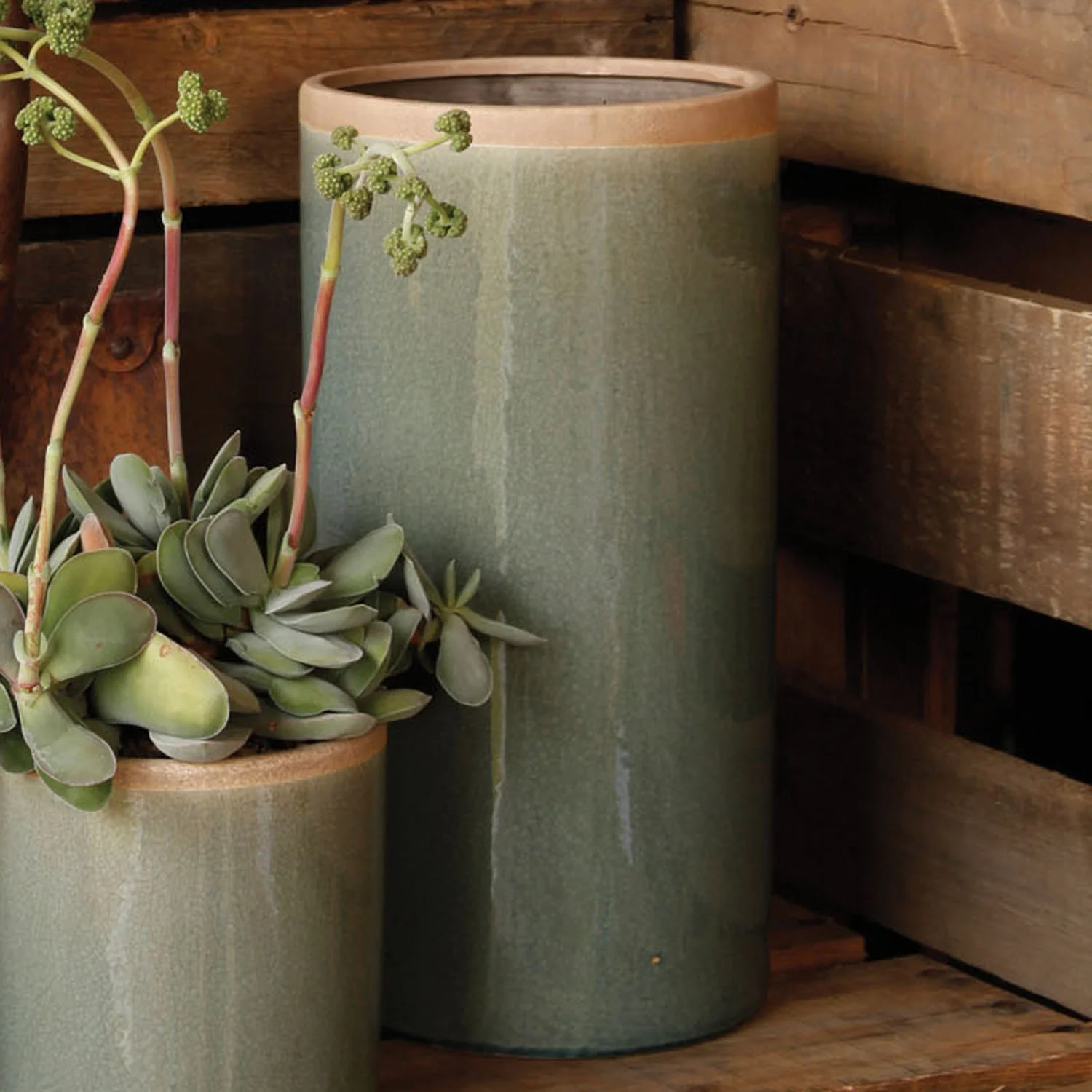 Merlin Large Cylinder Vase Teal - Image 2