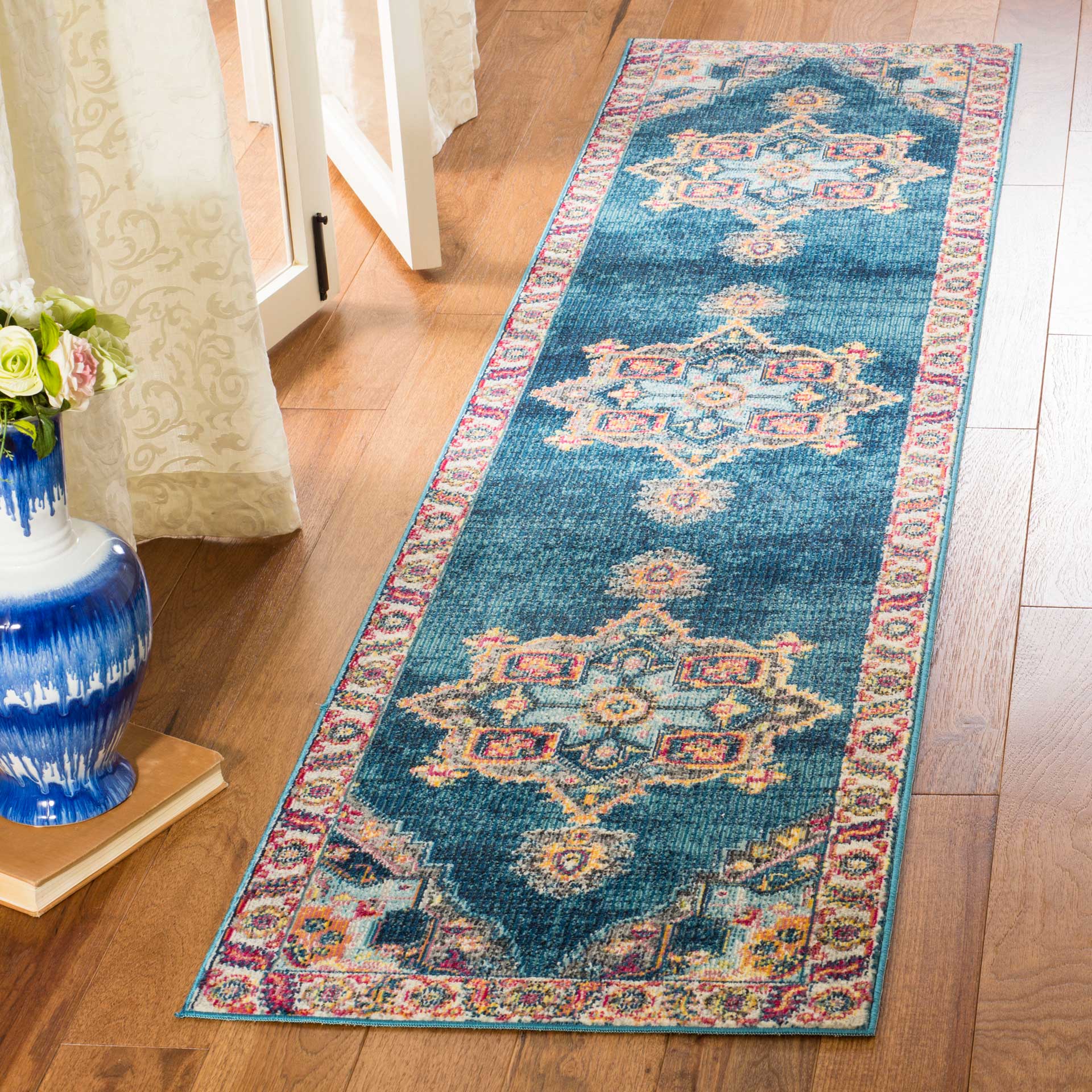 Merlot Blue/Multi Runner Rug - Image 2