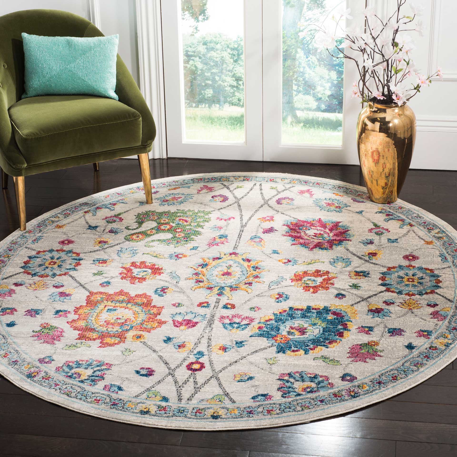Merlot Cream/Multi Round Rug - Image 3