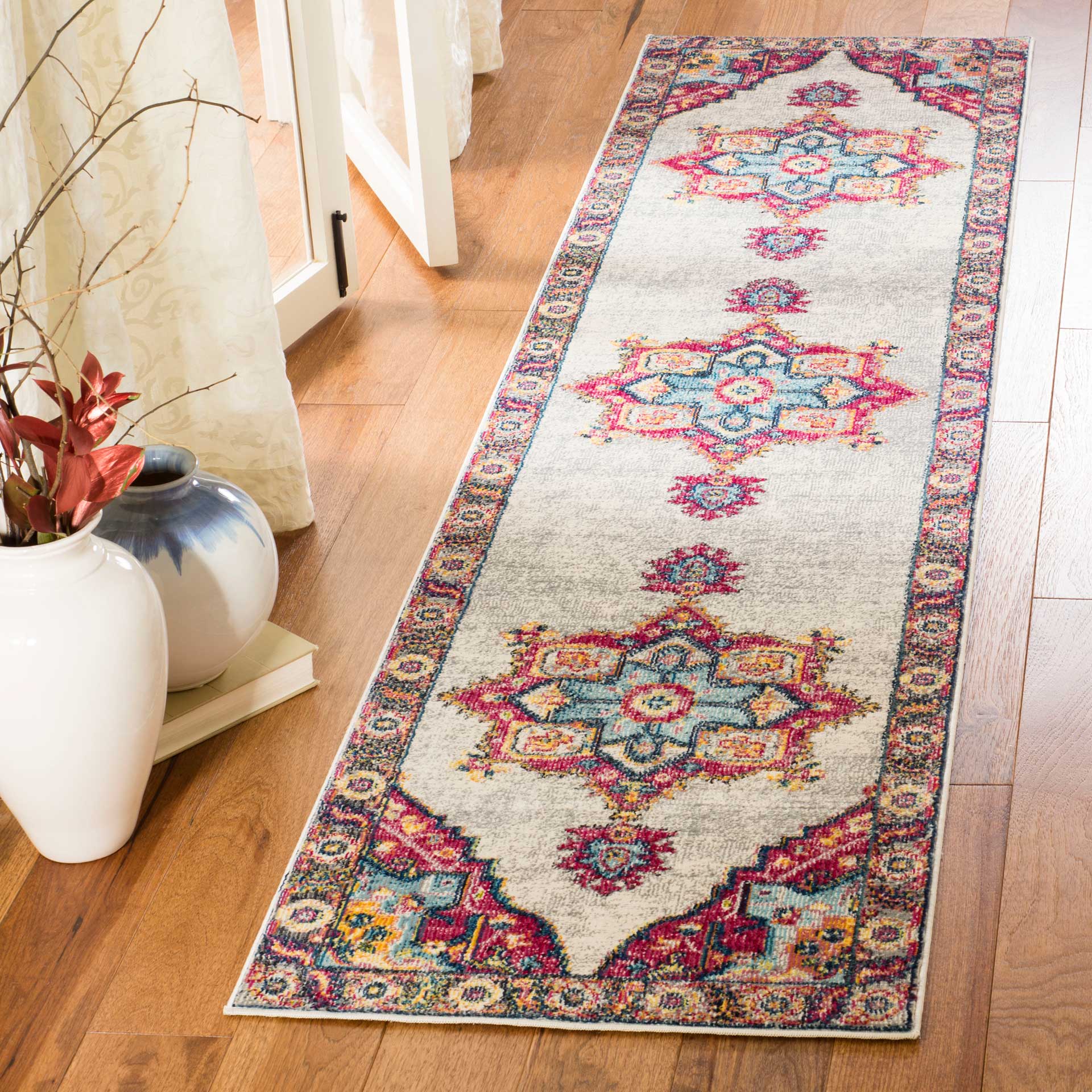 Merlot Cream/Red Runner Rug - Image 2