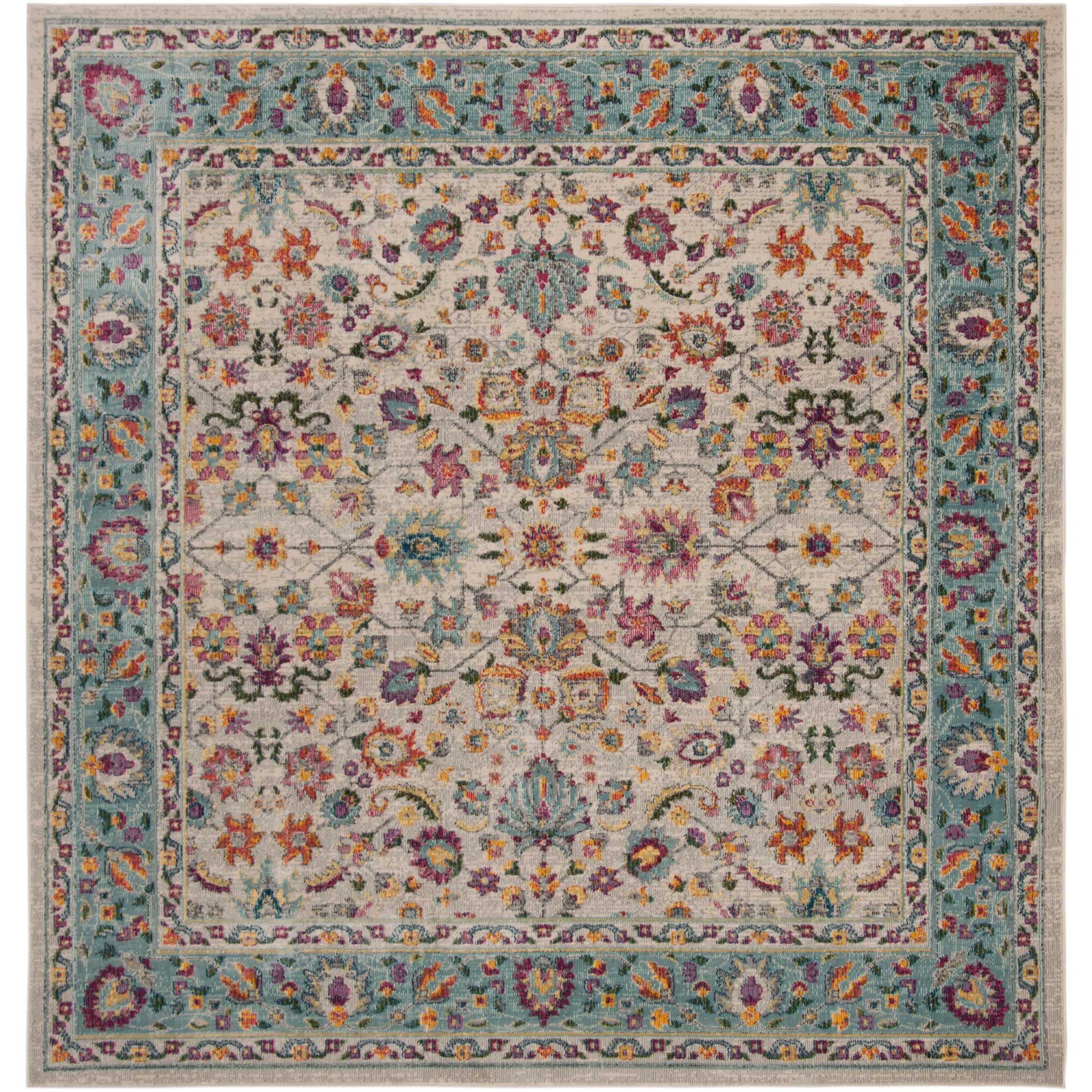 Merlot Cream/Teal Area Rug - Image 2