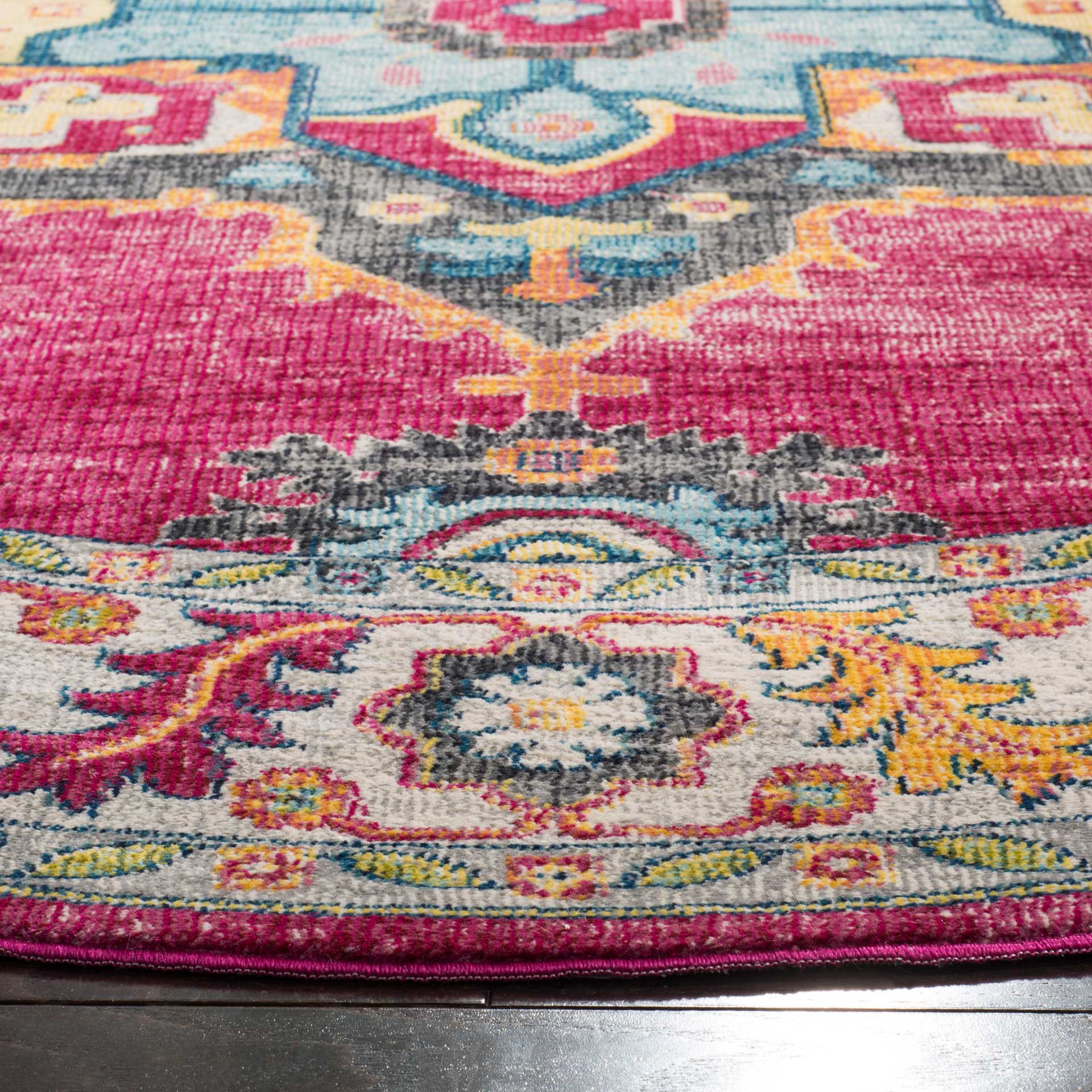 Merlot Fuchsia/Multi Round Rug - Image 2