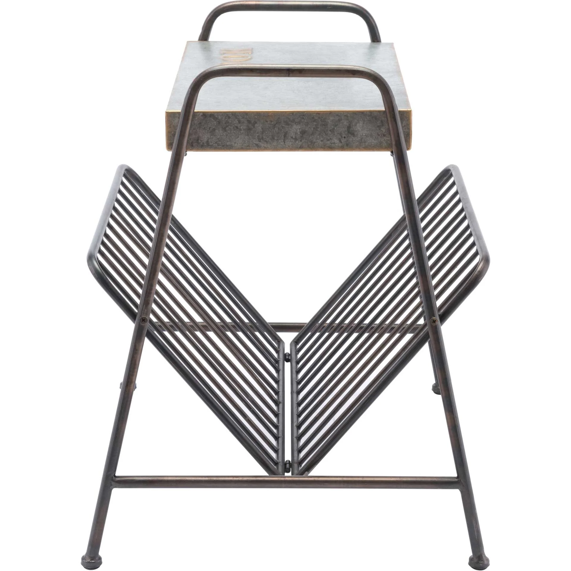 Metal Magazine Rack Antique - Image 2