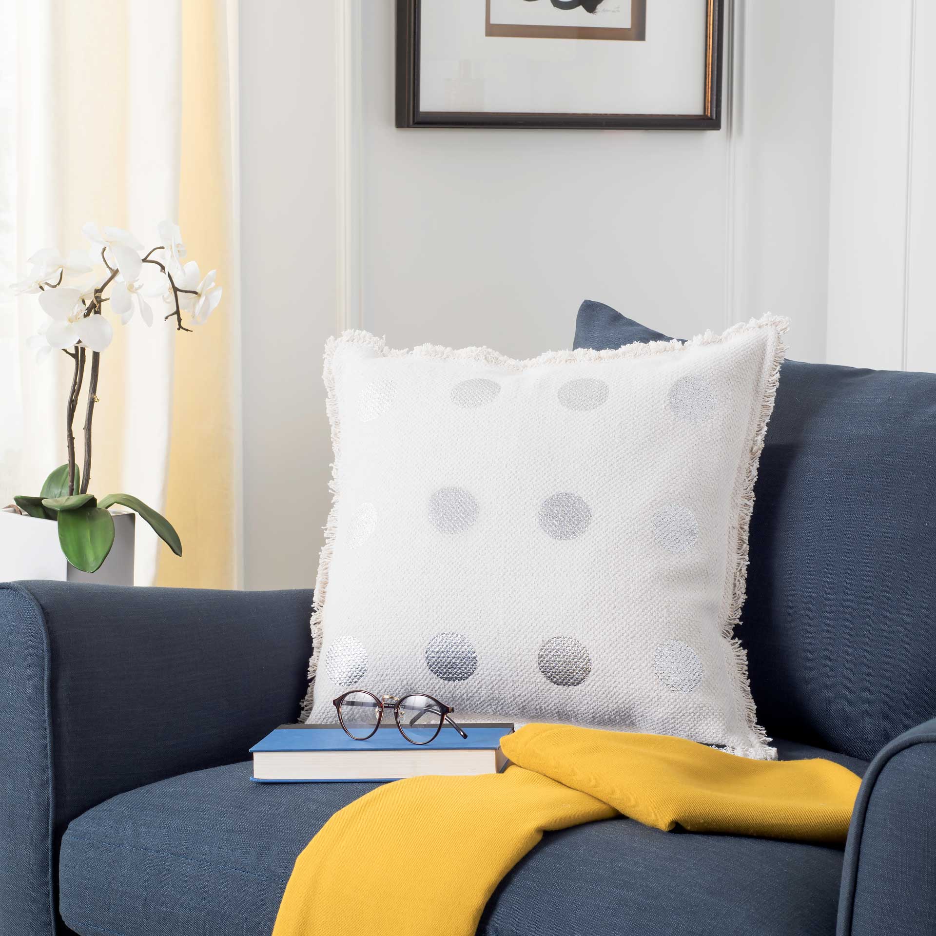 Metallic Dots Pillow White - Image 3
