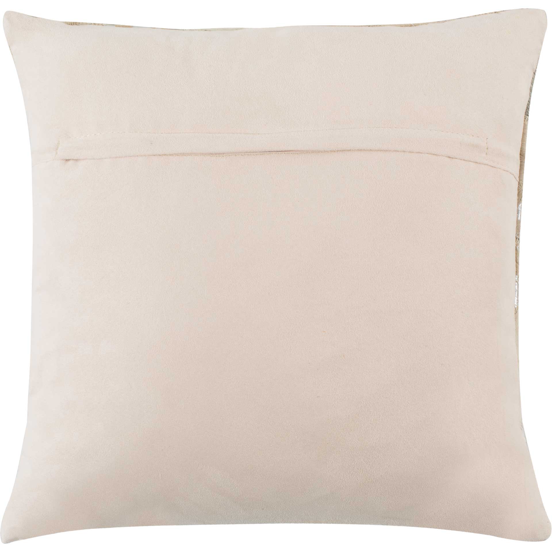 Metallic Scale Cowhide Pillow White/Silver - Image 2