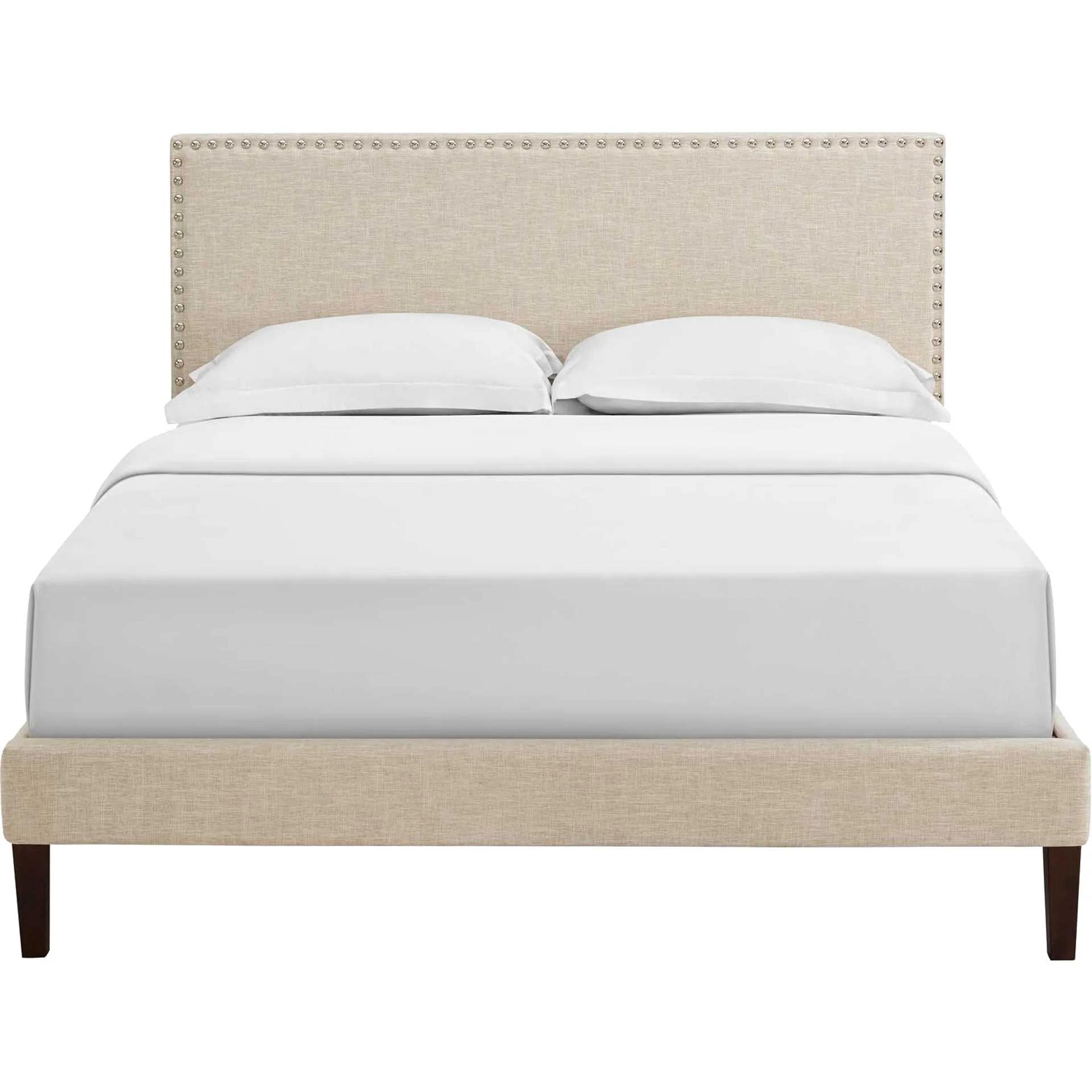 Methow Fabric Platform Bed Beige