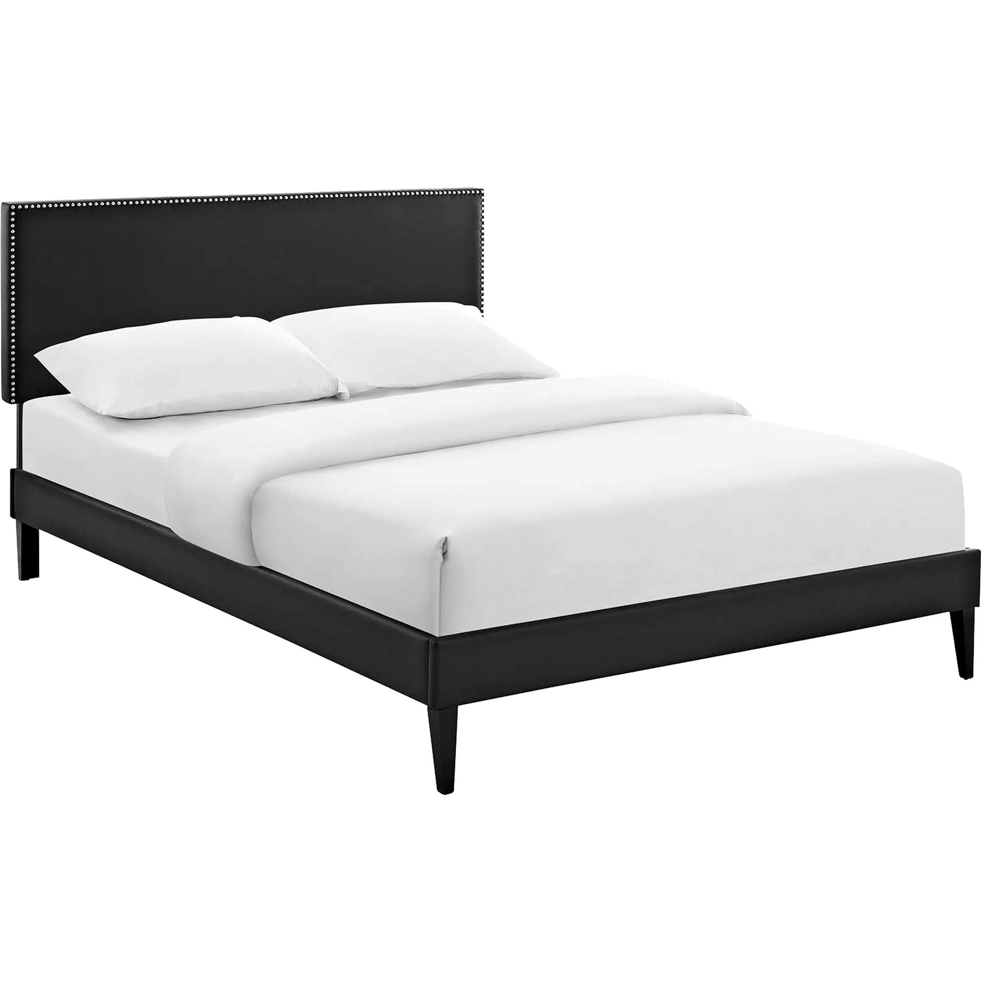 Methow Vinyl Platform Bed Black