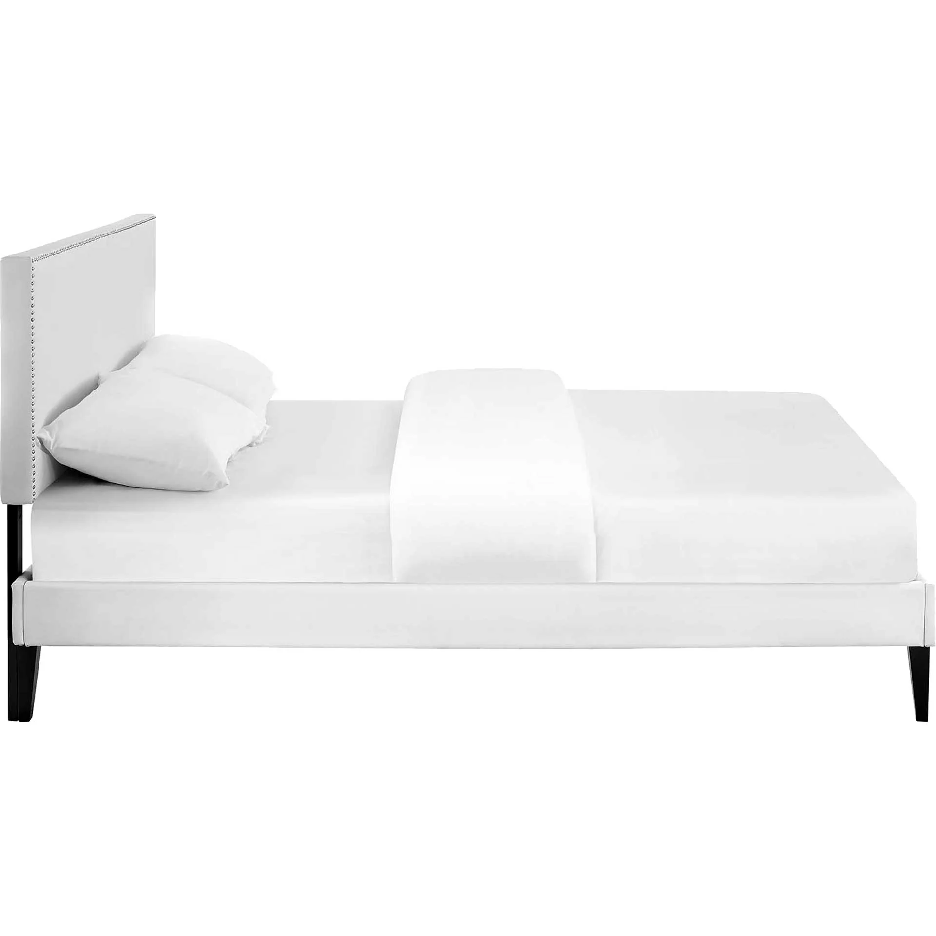 Methow Vinyl Platform Bed White - Image 3
