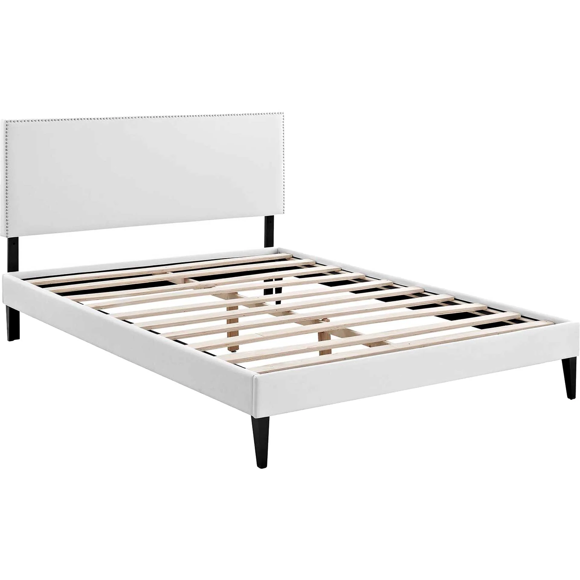 Methow Vinyl Platform Bed White - Image 4