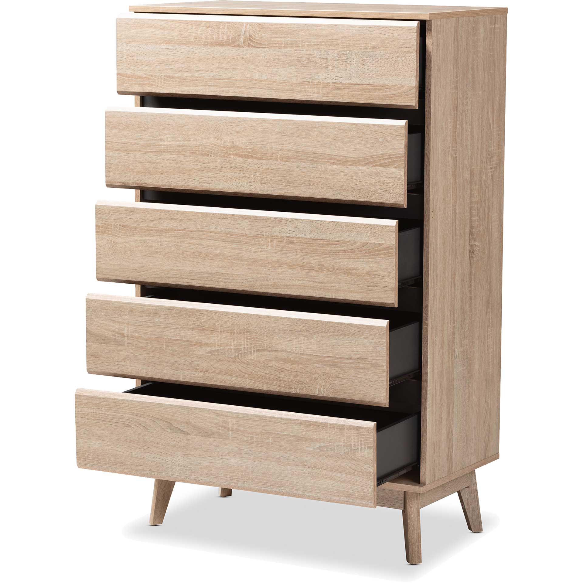 Miabella 5-Drawer Chest Oak/Dark Gray - Image 4