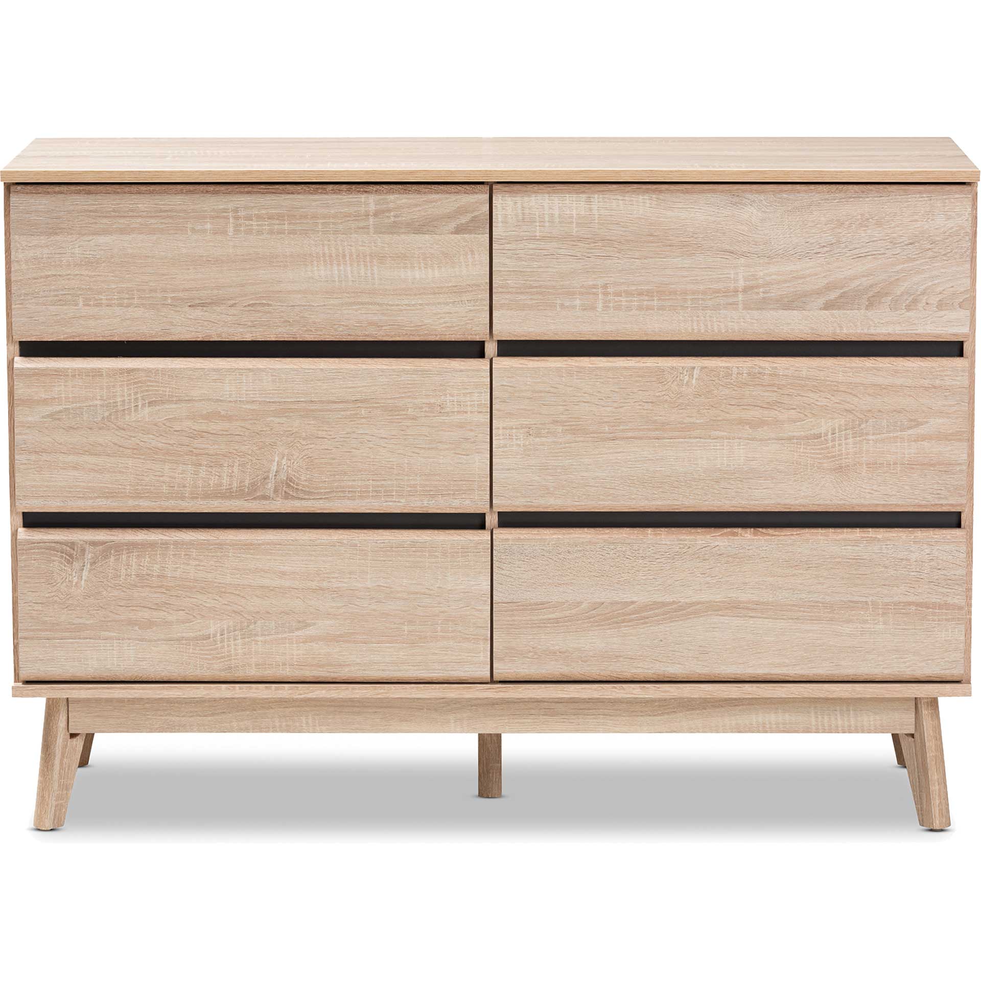 Miabella 6-Drawer Dresser Oak/Dark Gray - Image 2