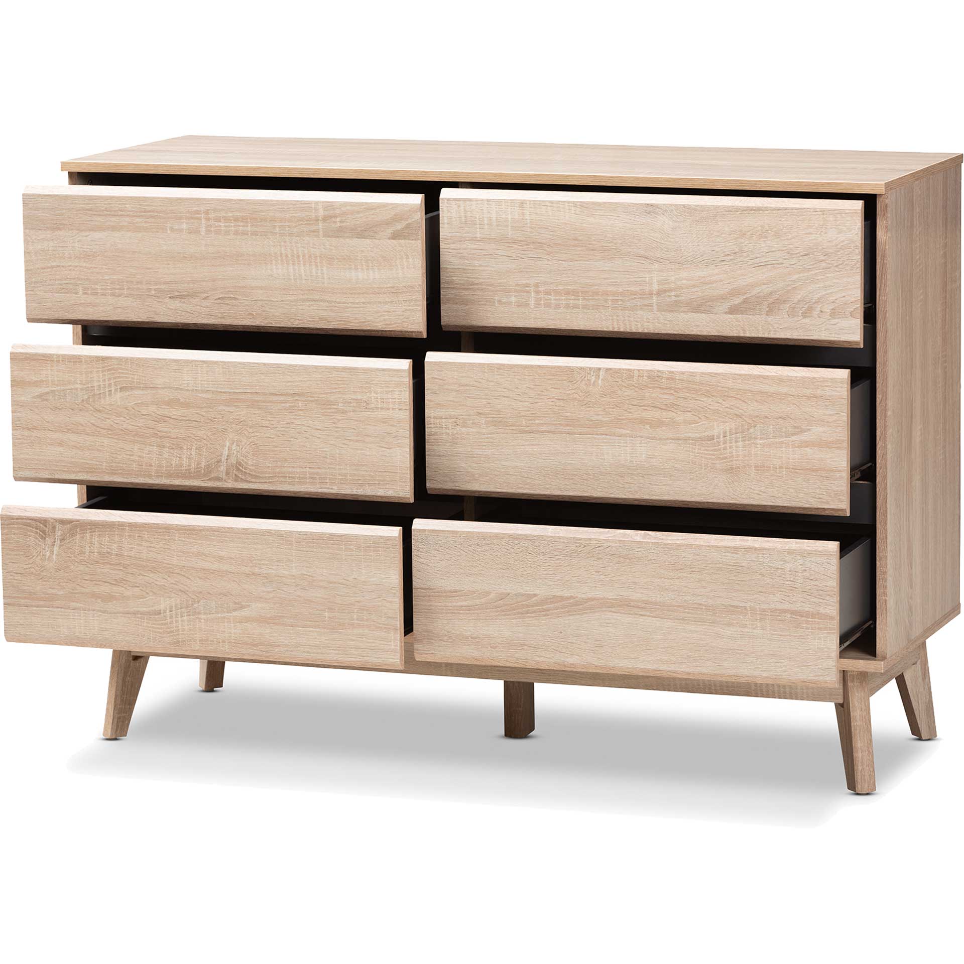 Miabella 6-Drawer Dresser Oak/Dark Gray - Image 4
