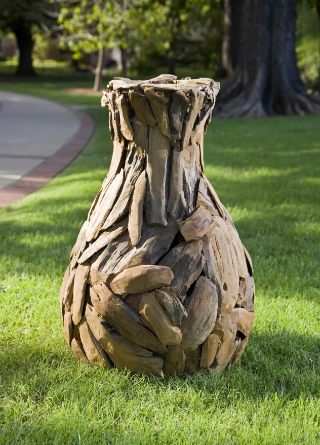 Miami Oversized Teakwood Puzzle Vase - Image 2
