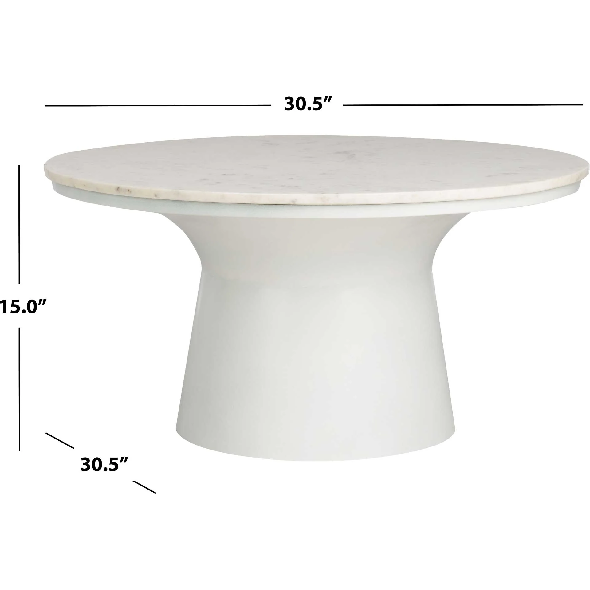 Michael Pedestal Coffee Table White - Image 4