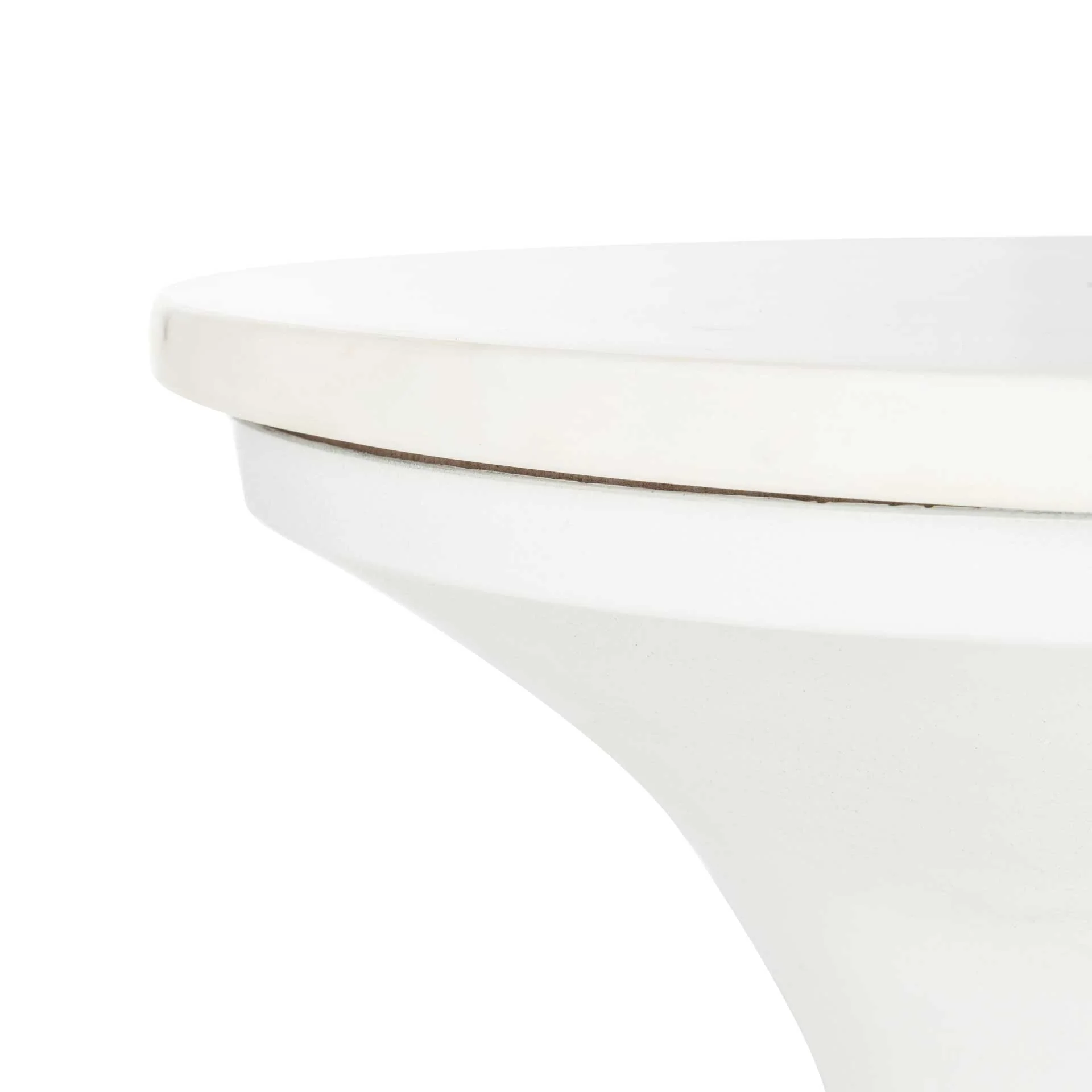 Michael Pedestal End Table White Marble/White - Image 3