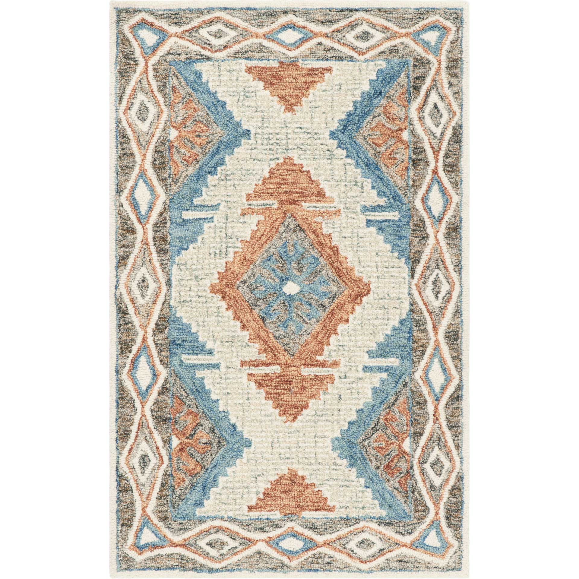 Micro-Loop Blue/Beige Area Rug - Image 3