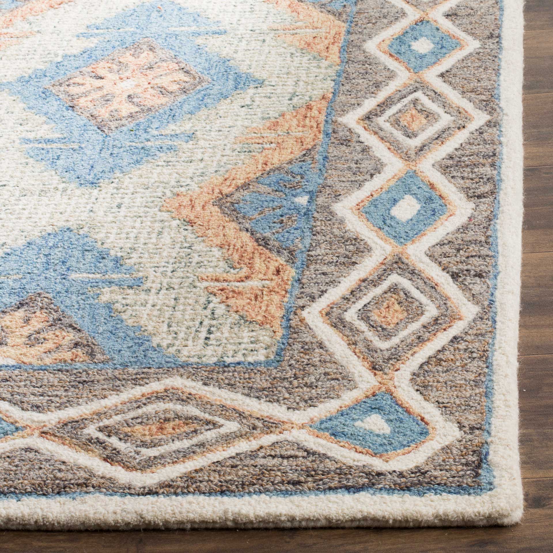 Micro-Loop Blue/Beige Area Rug - Image 4